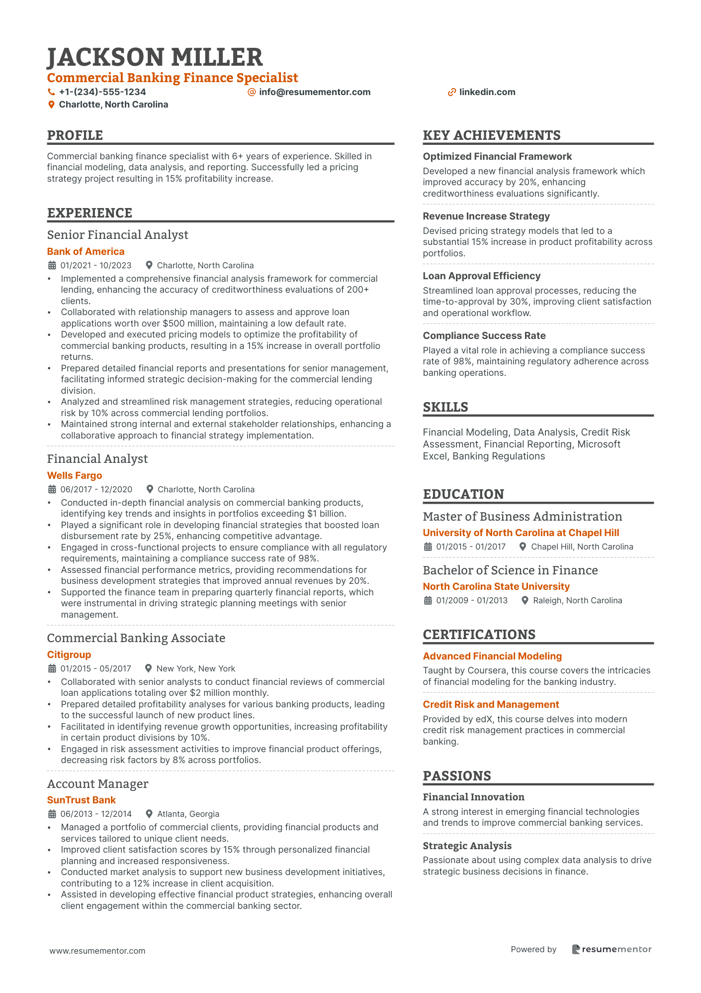 Commercial Banking Finance Specialist