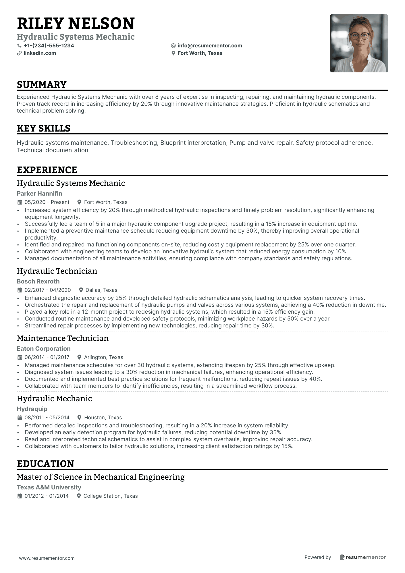 Hydraulic Systems Mechanic