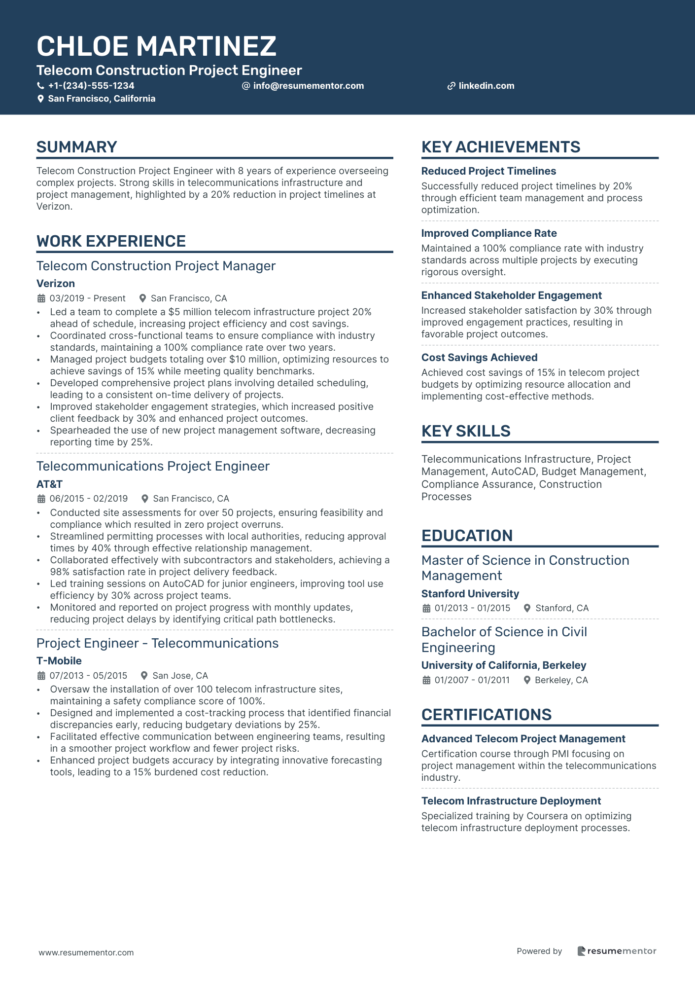 Telecom Construction Project Engineer
