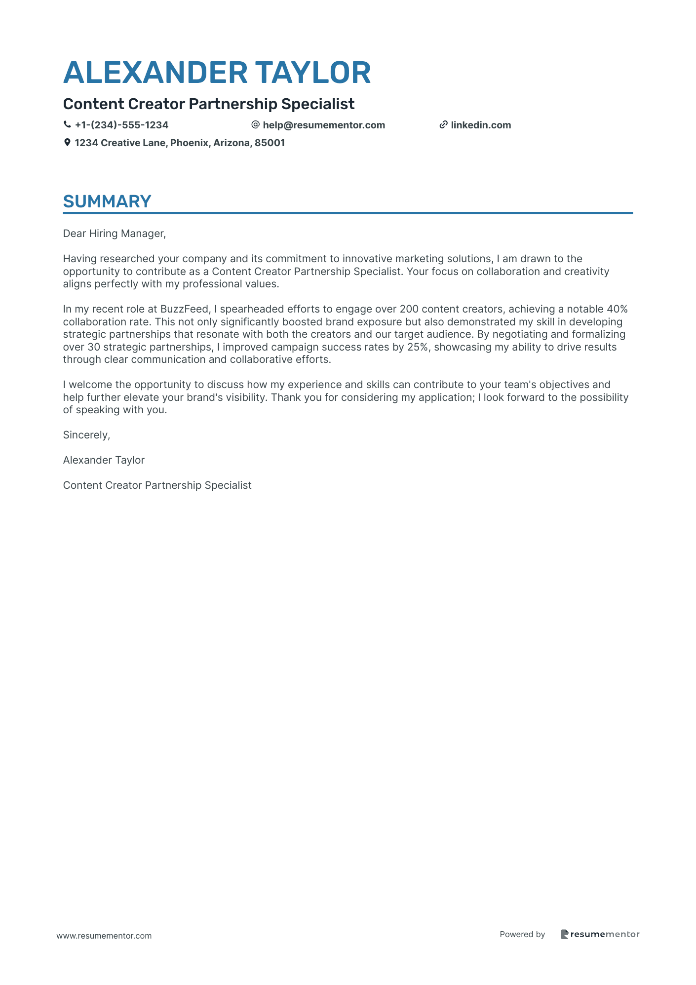 Content Creator Partnership Specialist