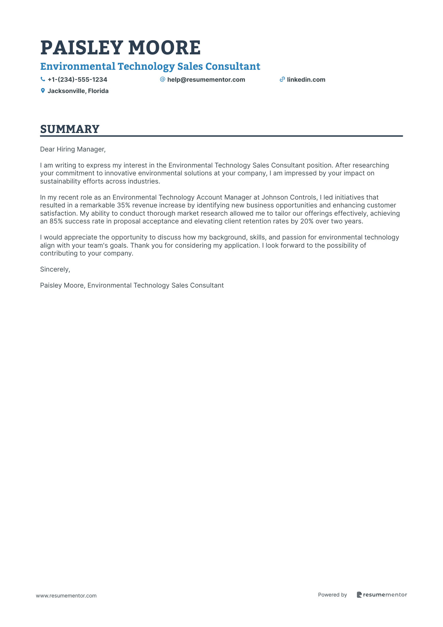 Environmental Technology Sales Consultant