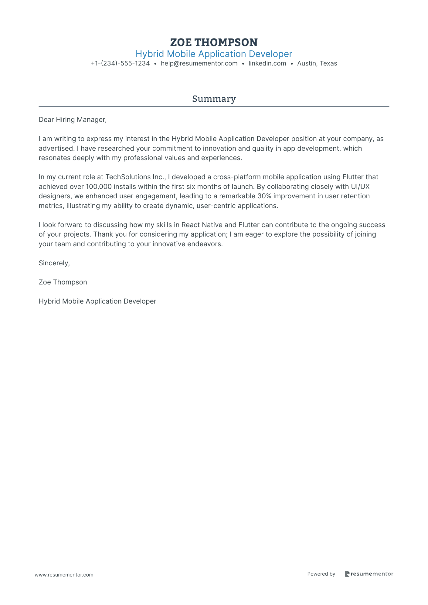 Hybrid Mobile Application Developer