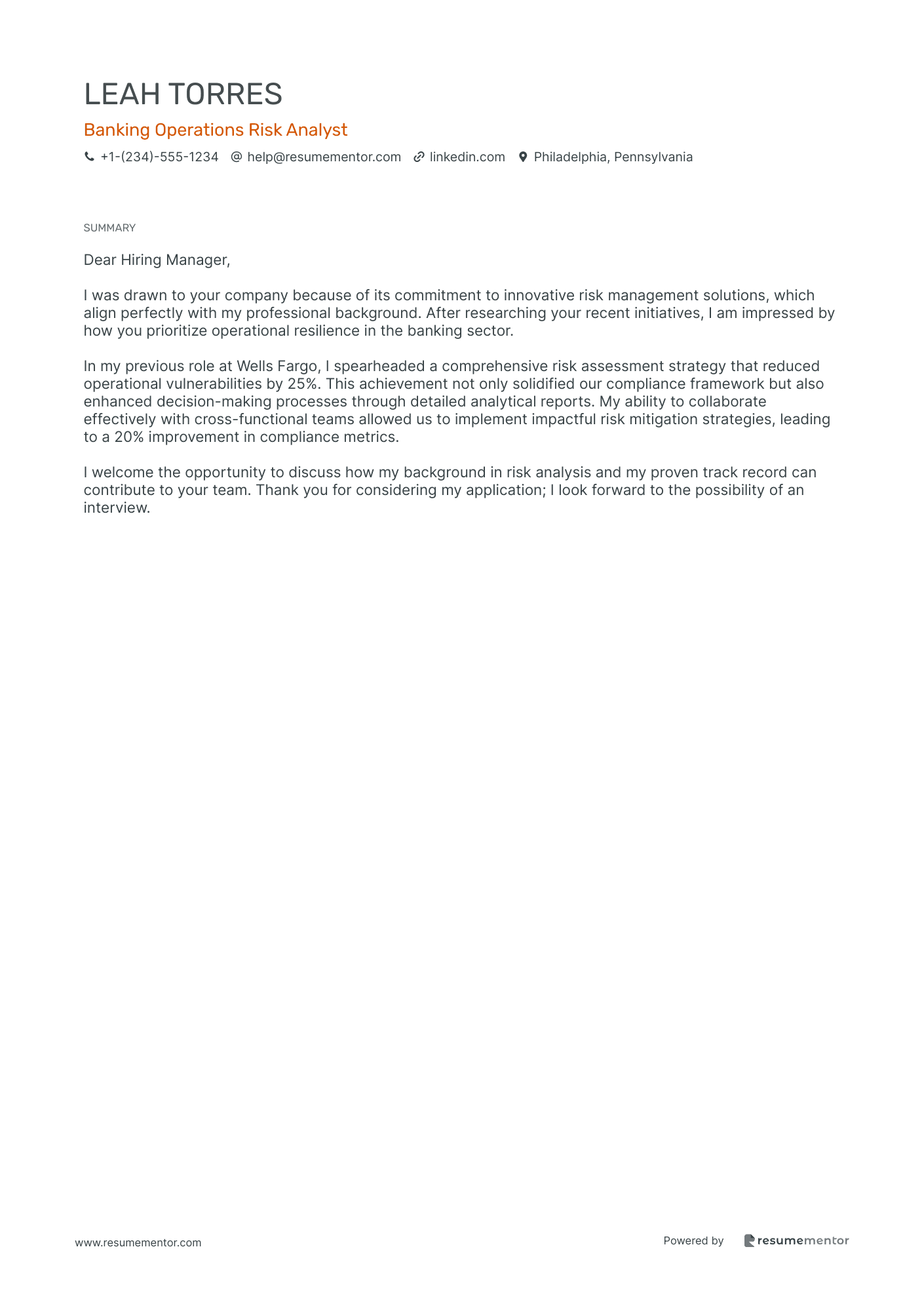 Banking Operations Risk Analyst