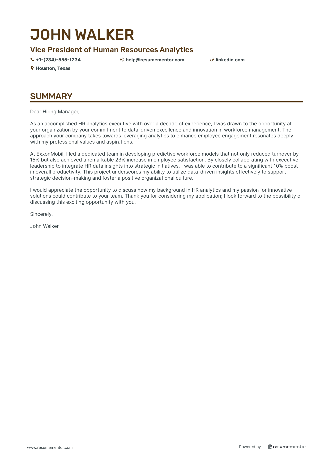 Vice President of Human Resources Analytics