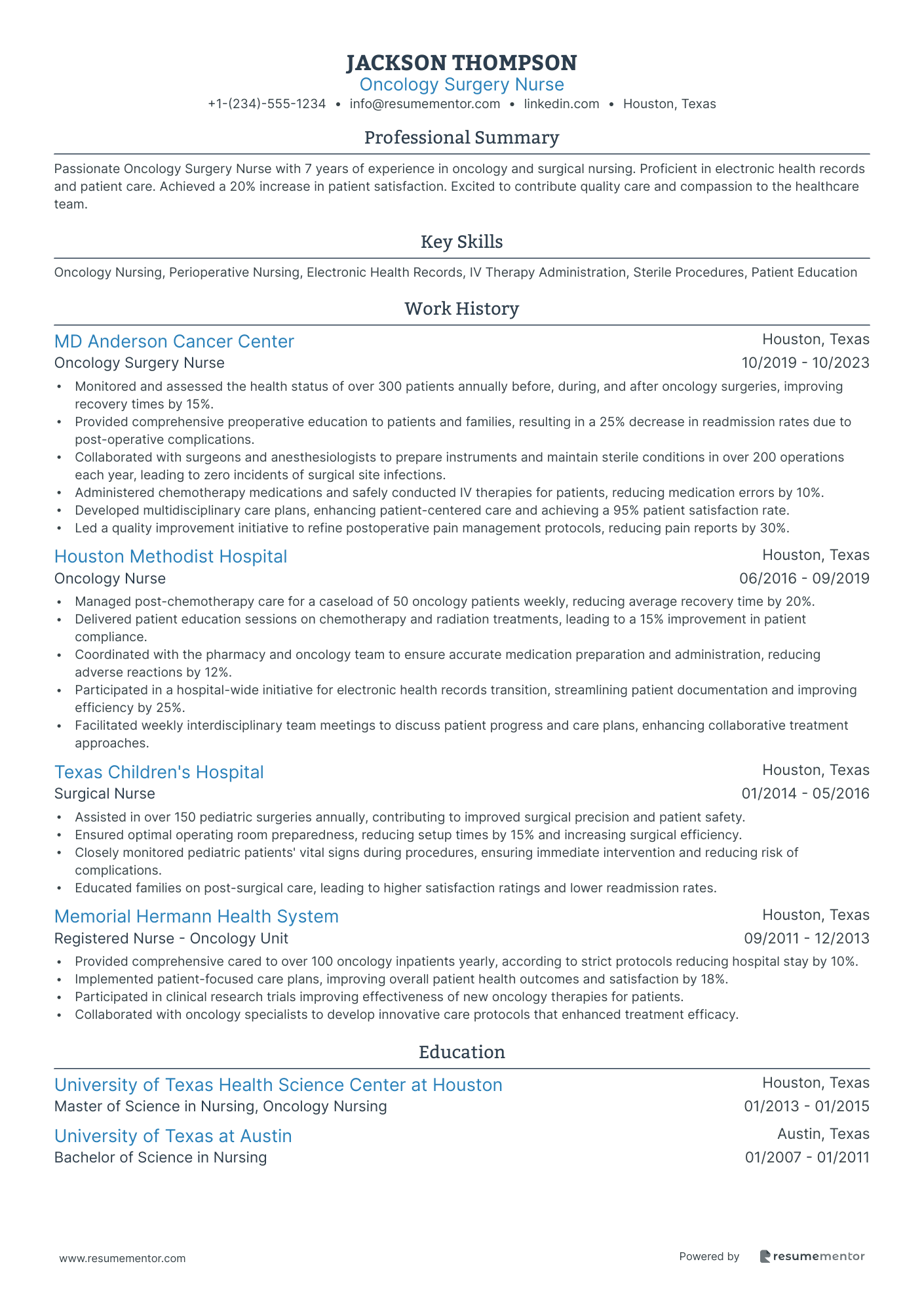 Oncology Surgery Nurse