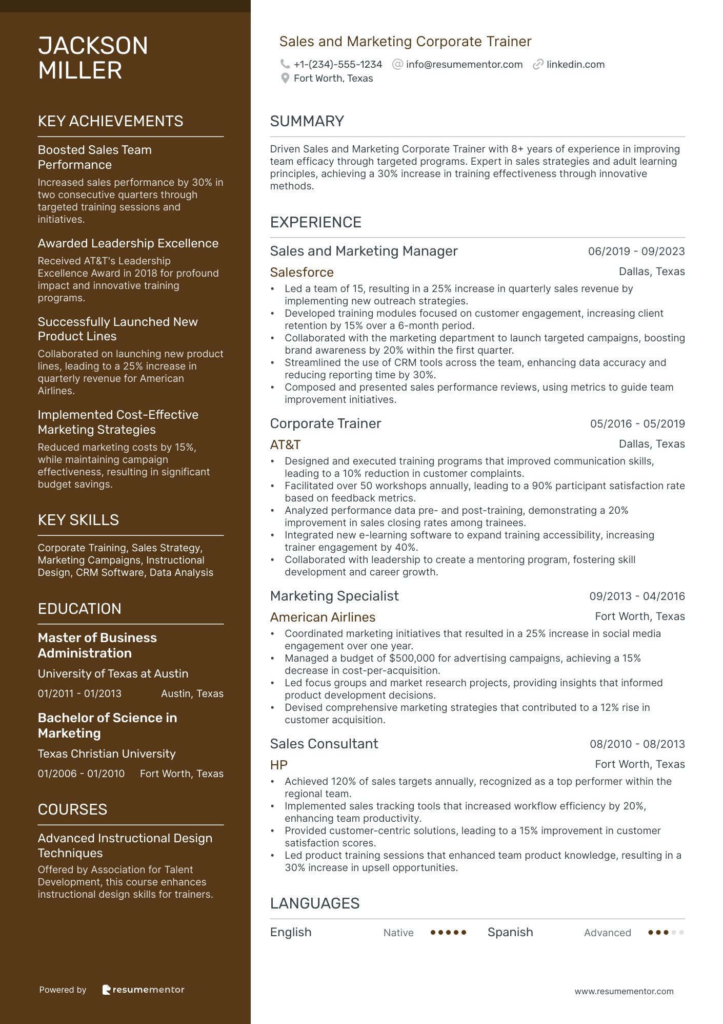 Sales and Marketing Corporate Trainer