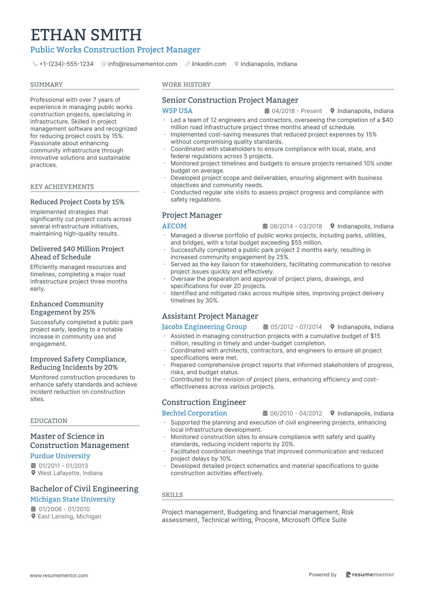 Public Works Construction Project Manager