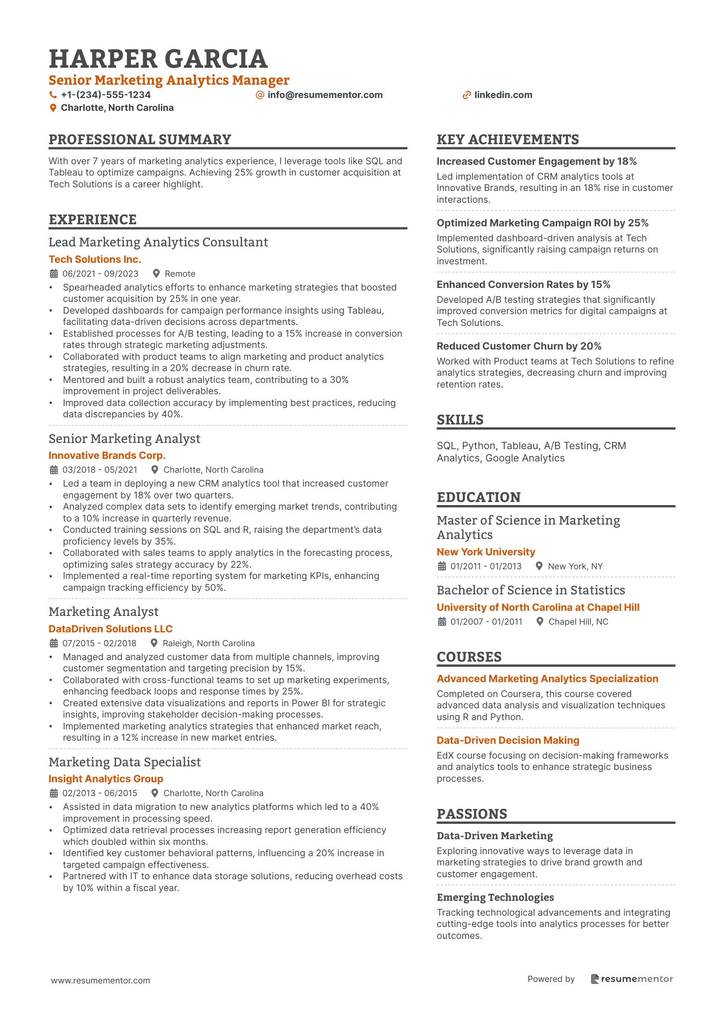 Senior Marketing Analytics Manager