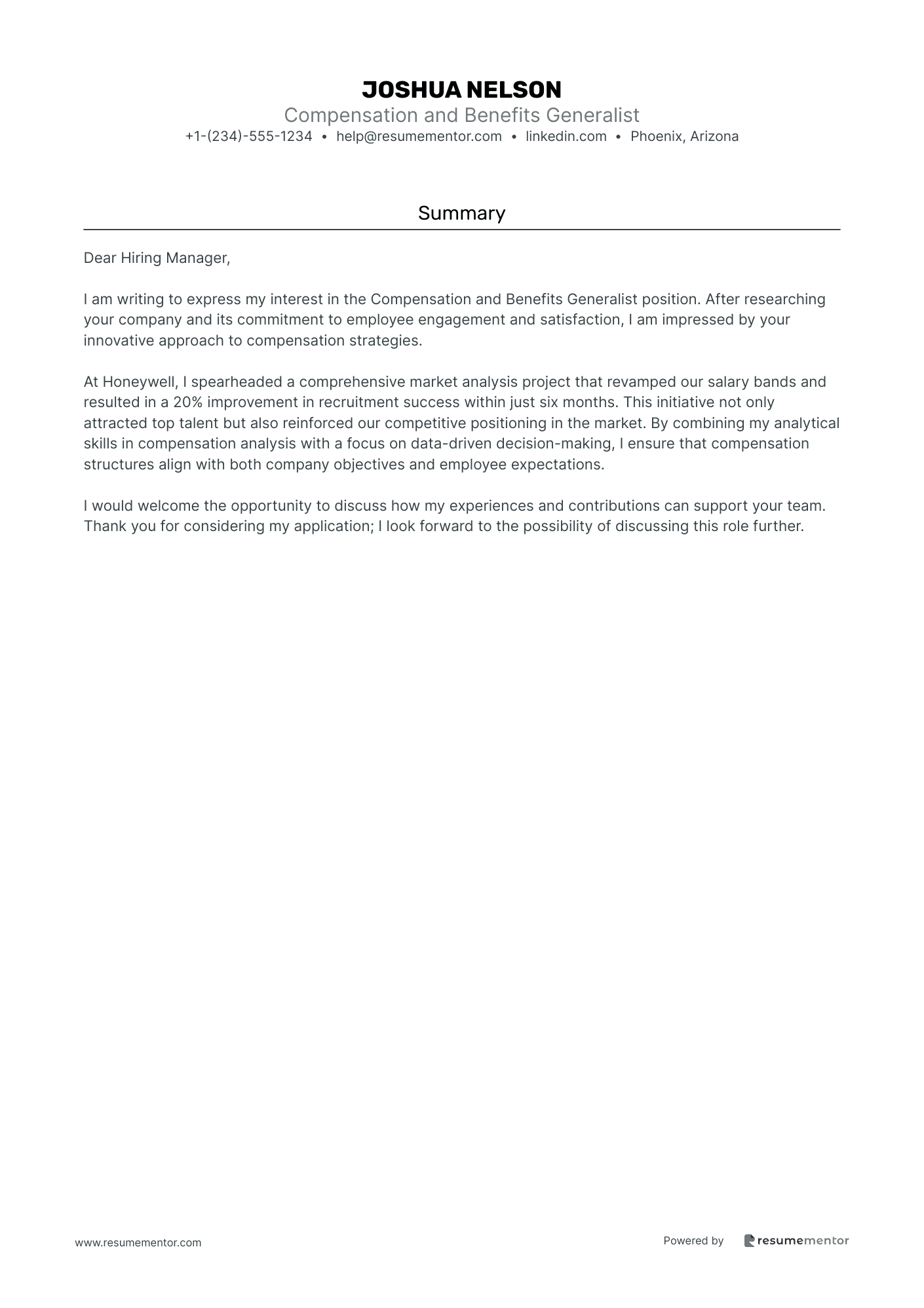 Compensation and Benefits Generalist