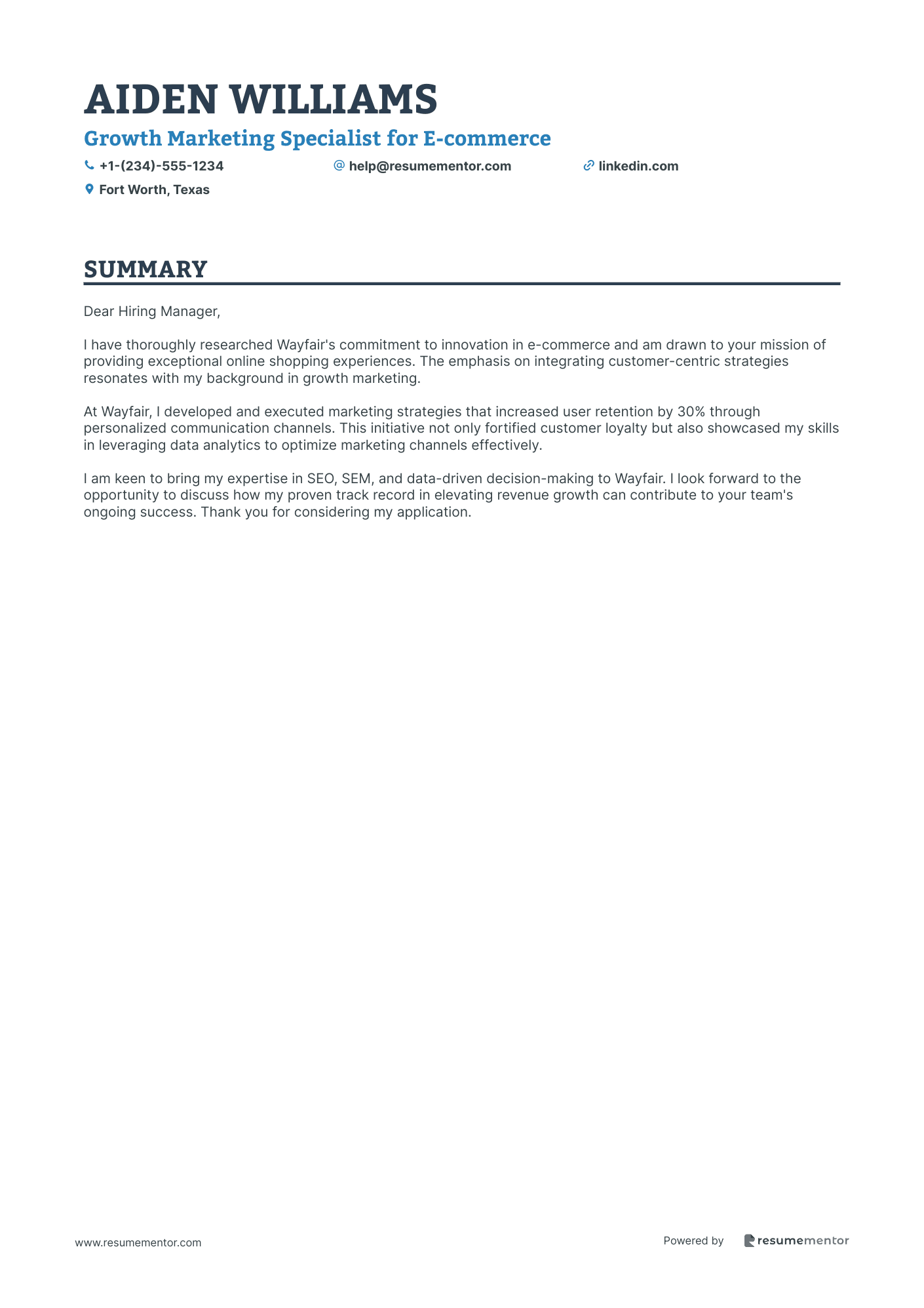 Growth Marketing Specialist for E commerce