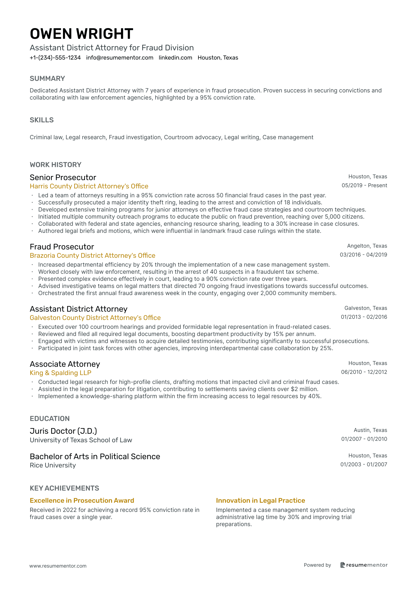 Assistant District Attorney for Fraud Division
