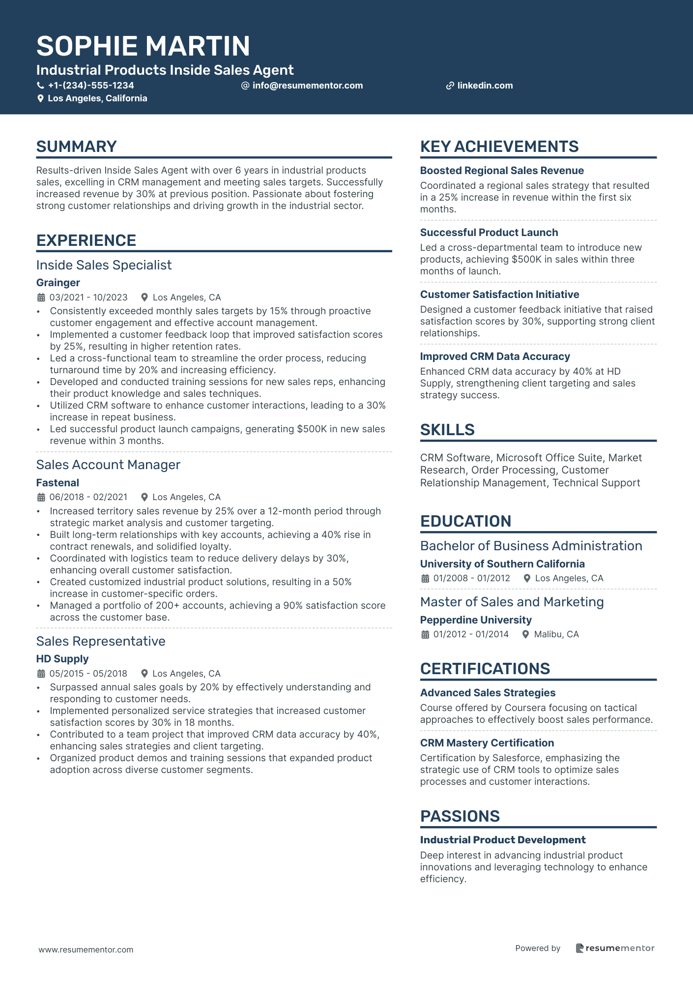 Industrial Products Inside Sales Agent
