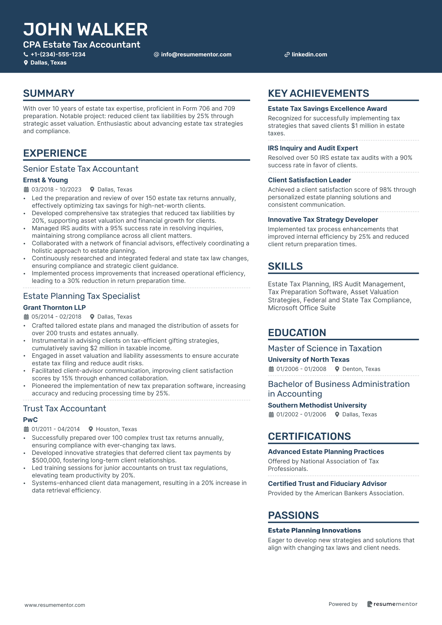 CPA Estate Tax Accountant