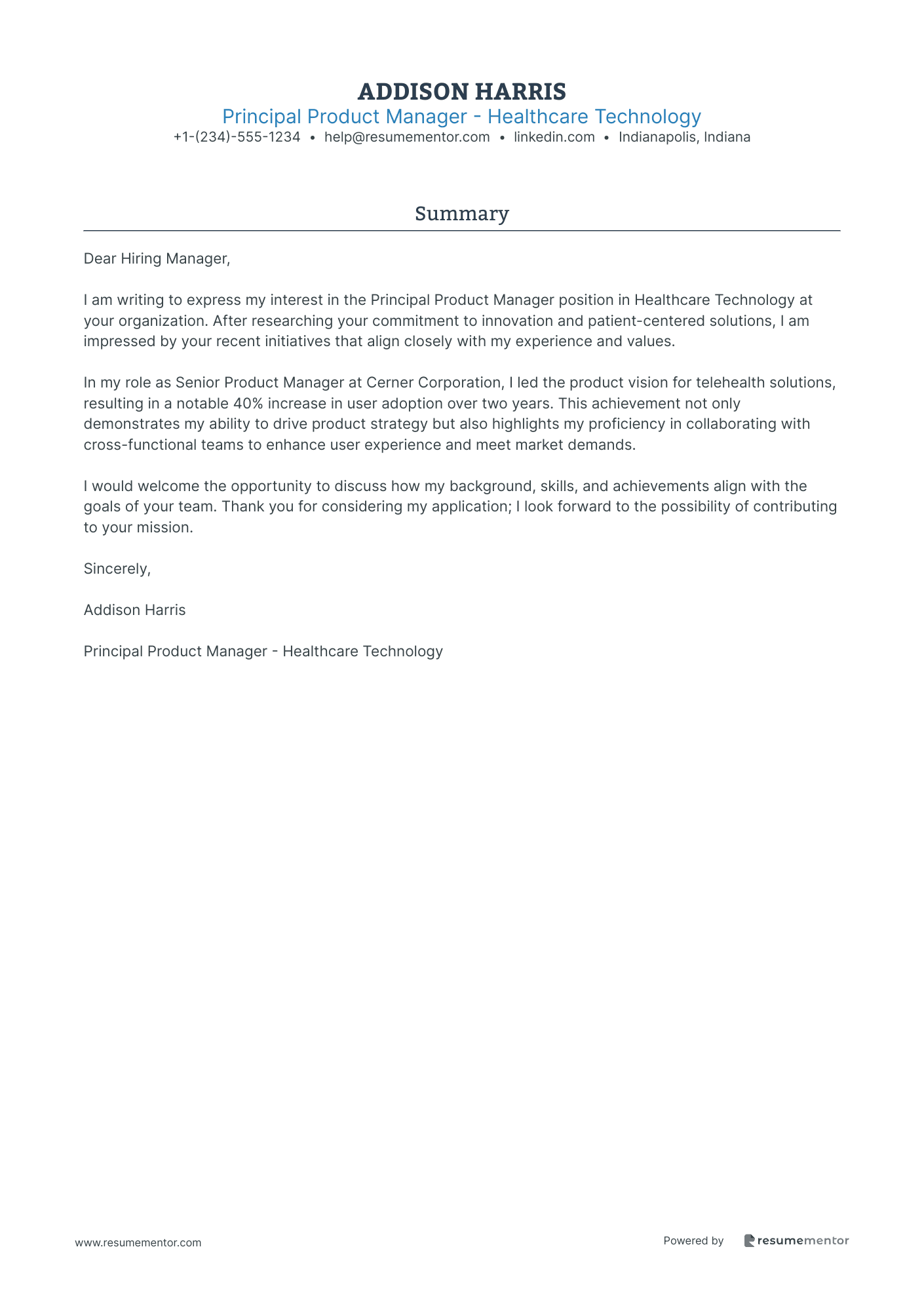 Principal Product Manager   Healthcare Technology