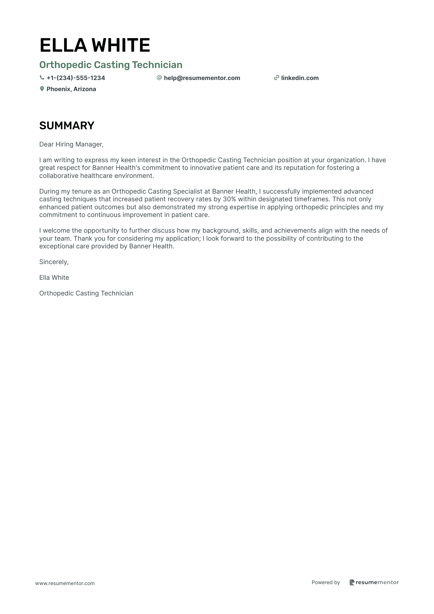 Orthopedic Casting Technician