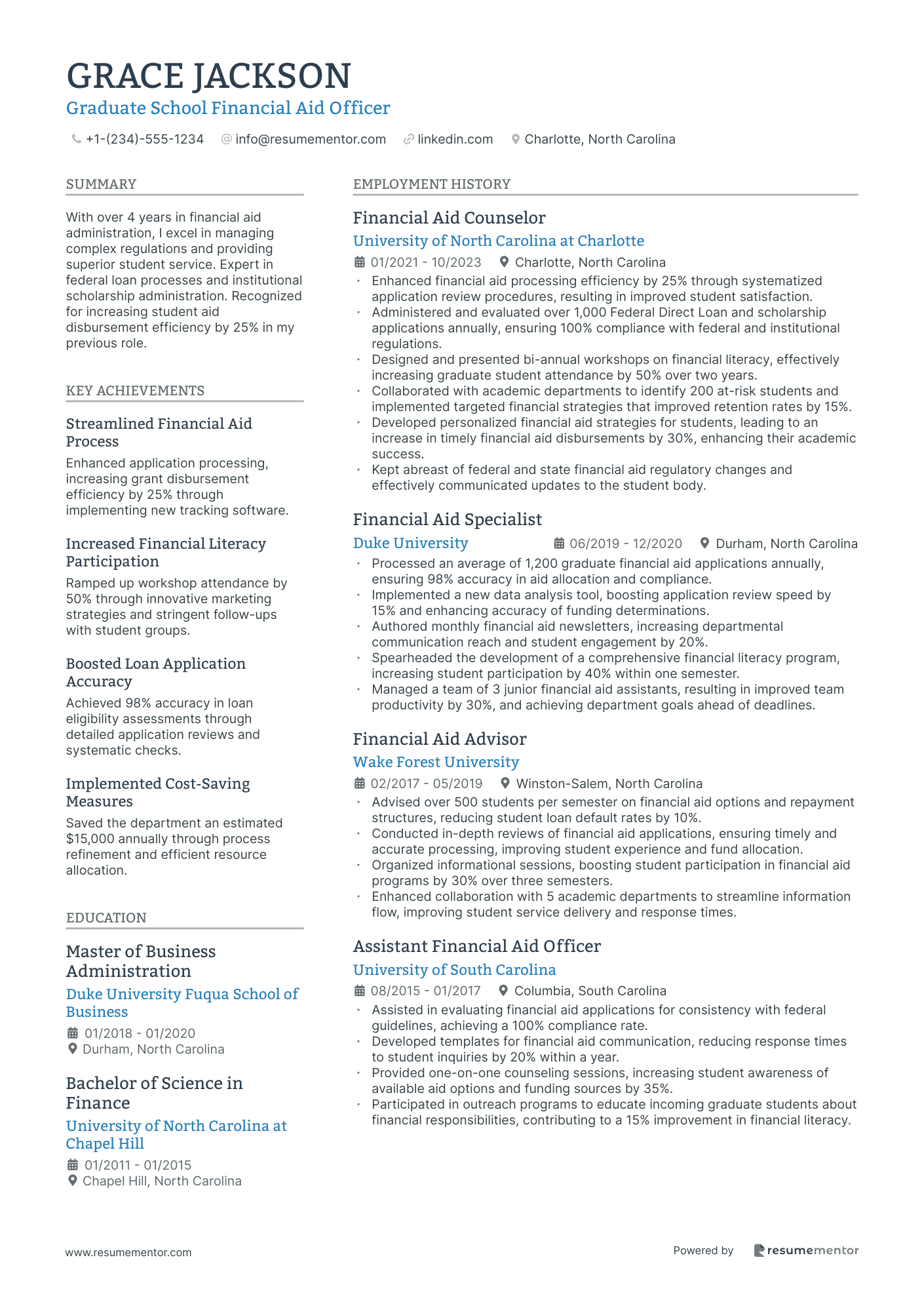 Graduate School Financial Aid Officer