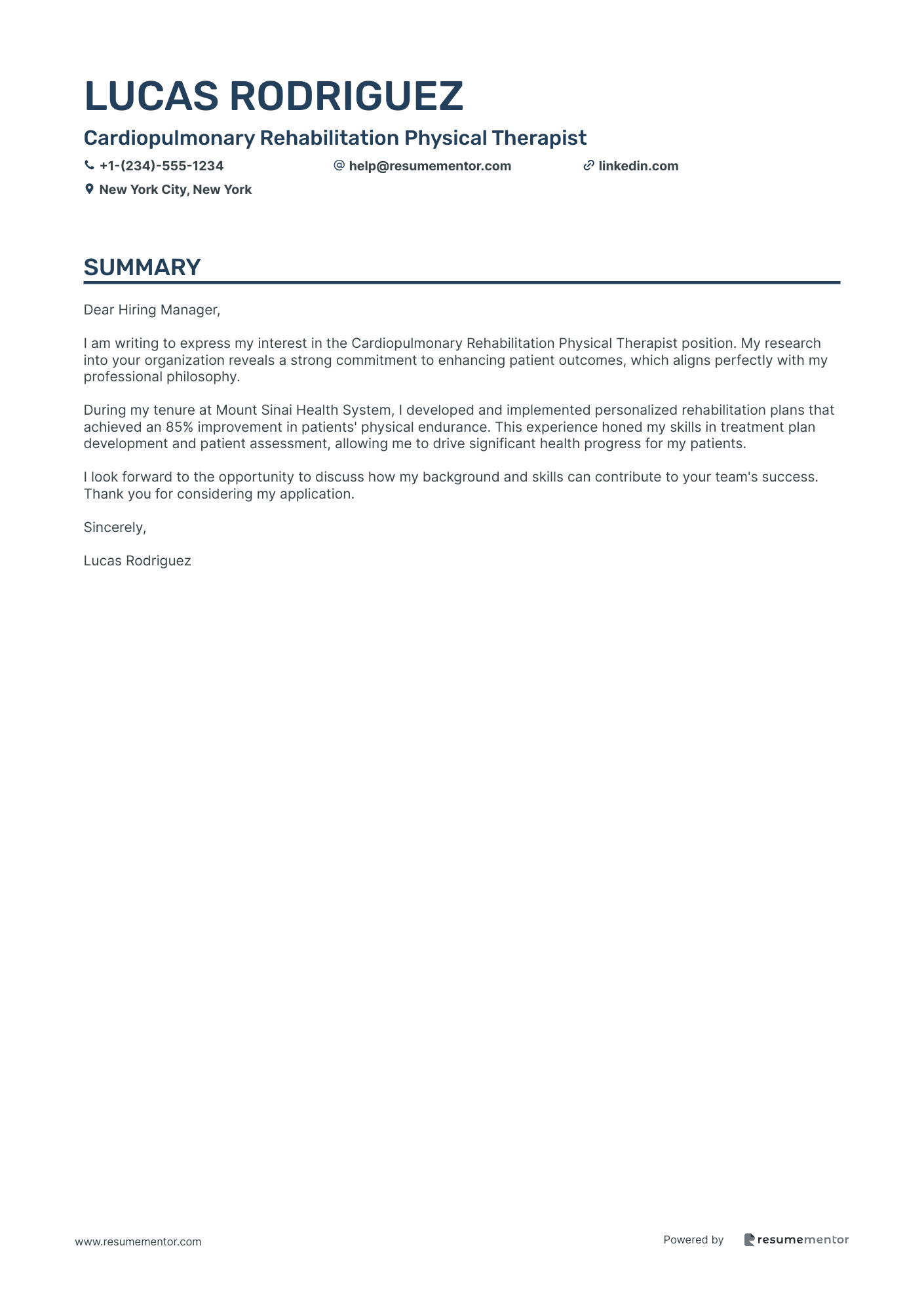 Cardiopulmonary Rehabilitation Physical Therapist
