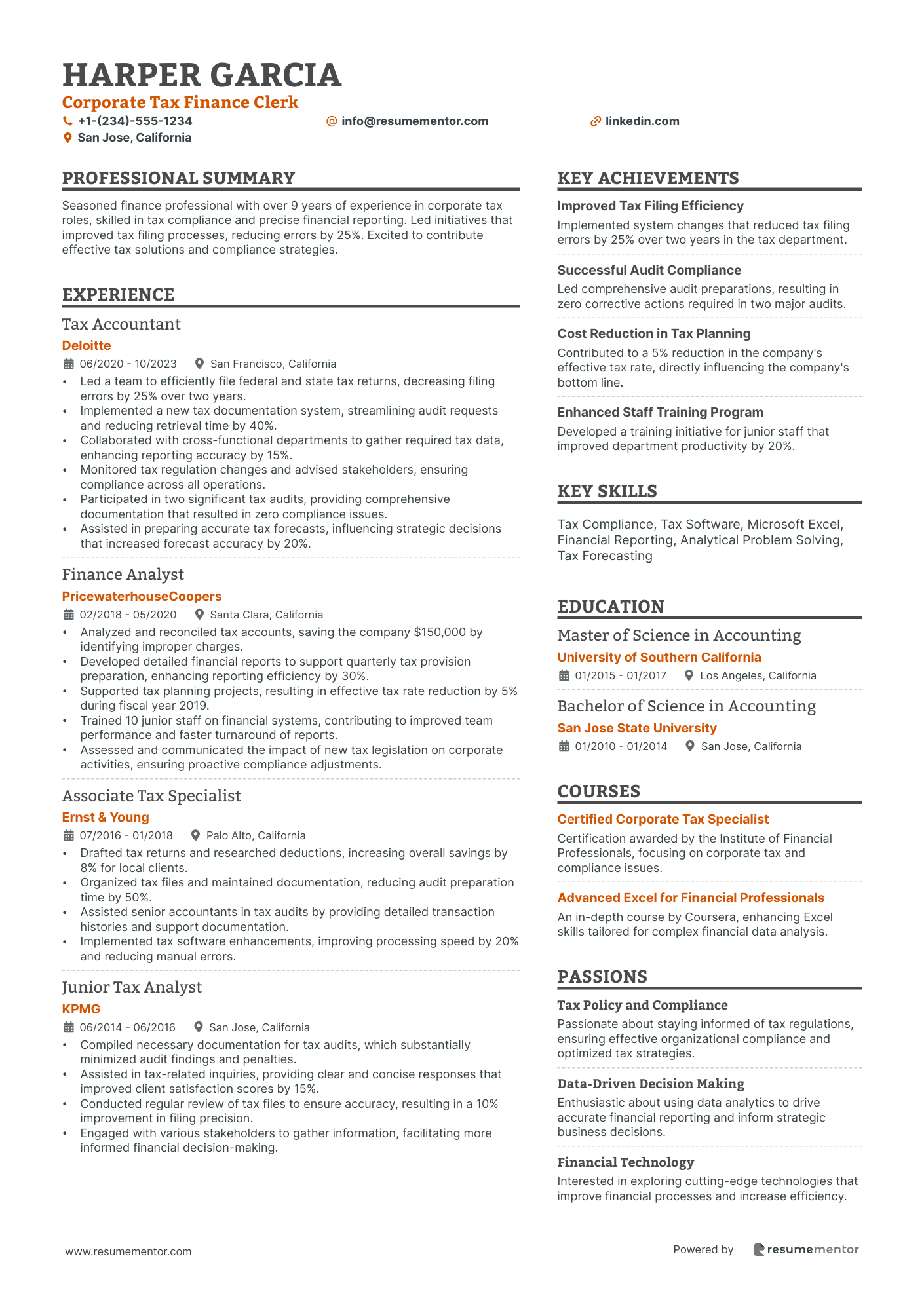 Corporate Tax Finance Clerk