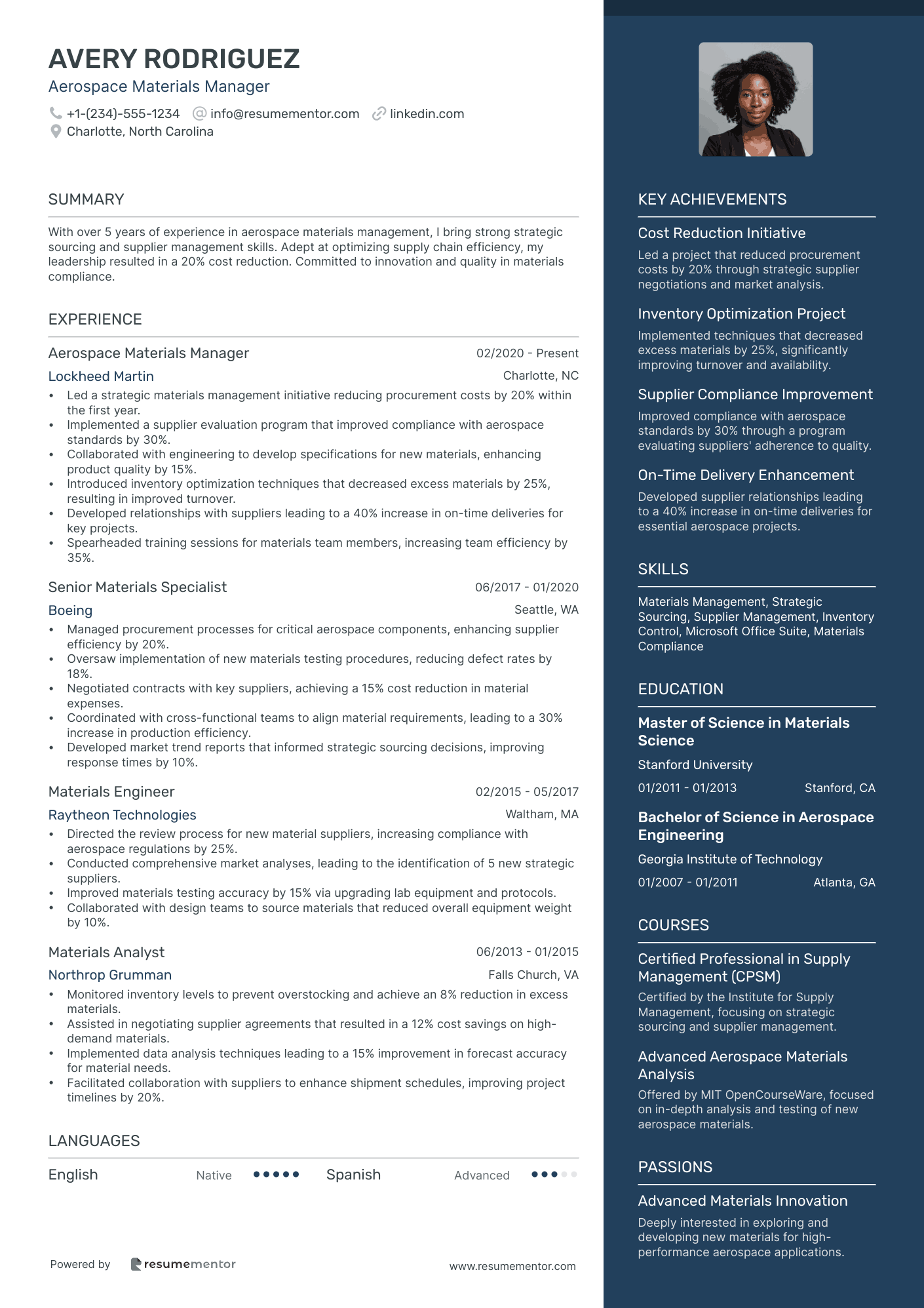 Aerospace Materials Manager