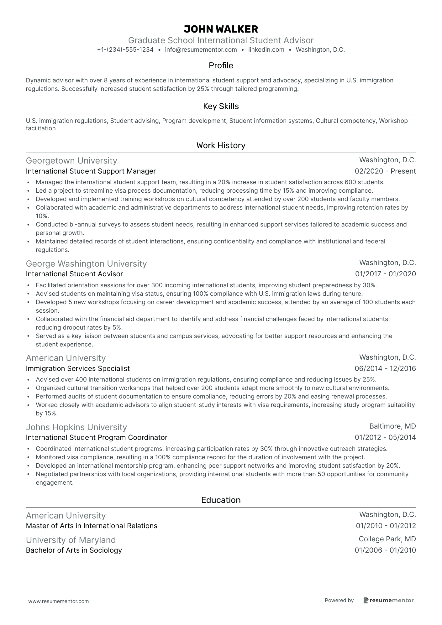 Graduate School International Student Advisor