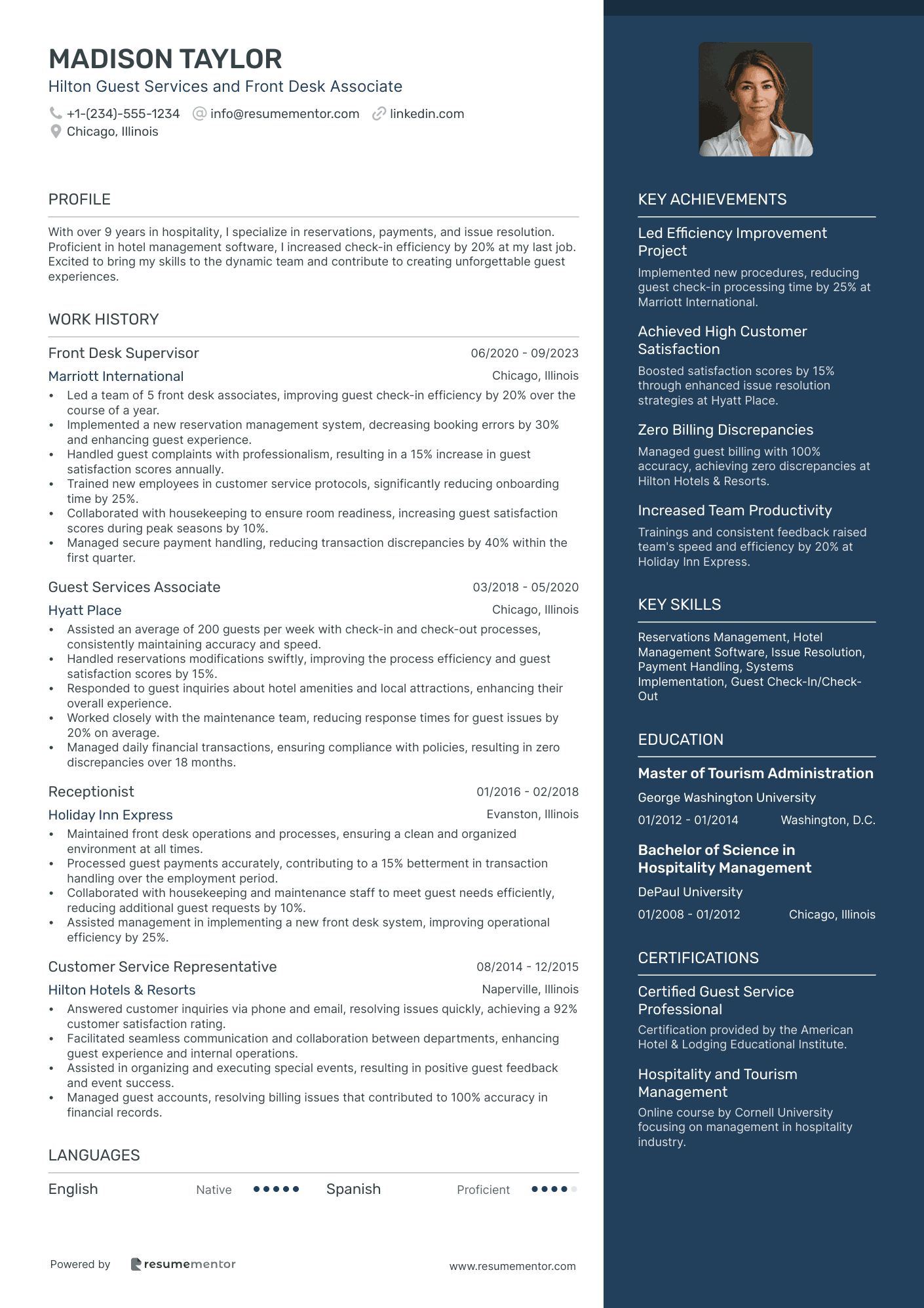 Hilton Guest Services and Front Desk Associate