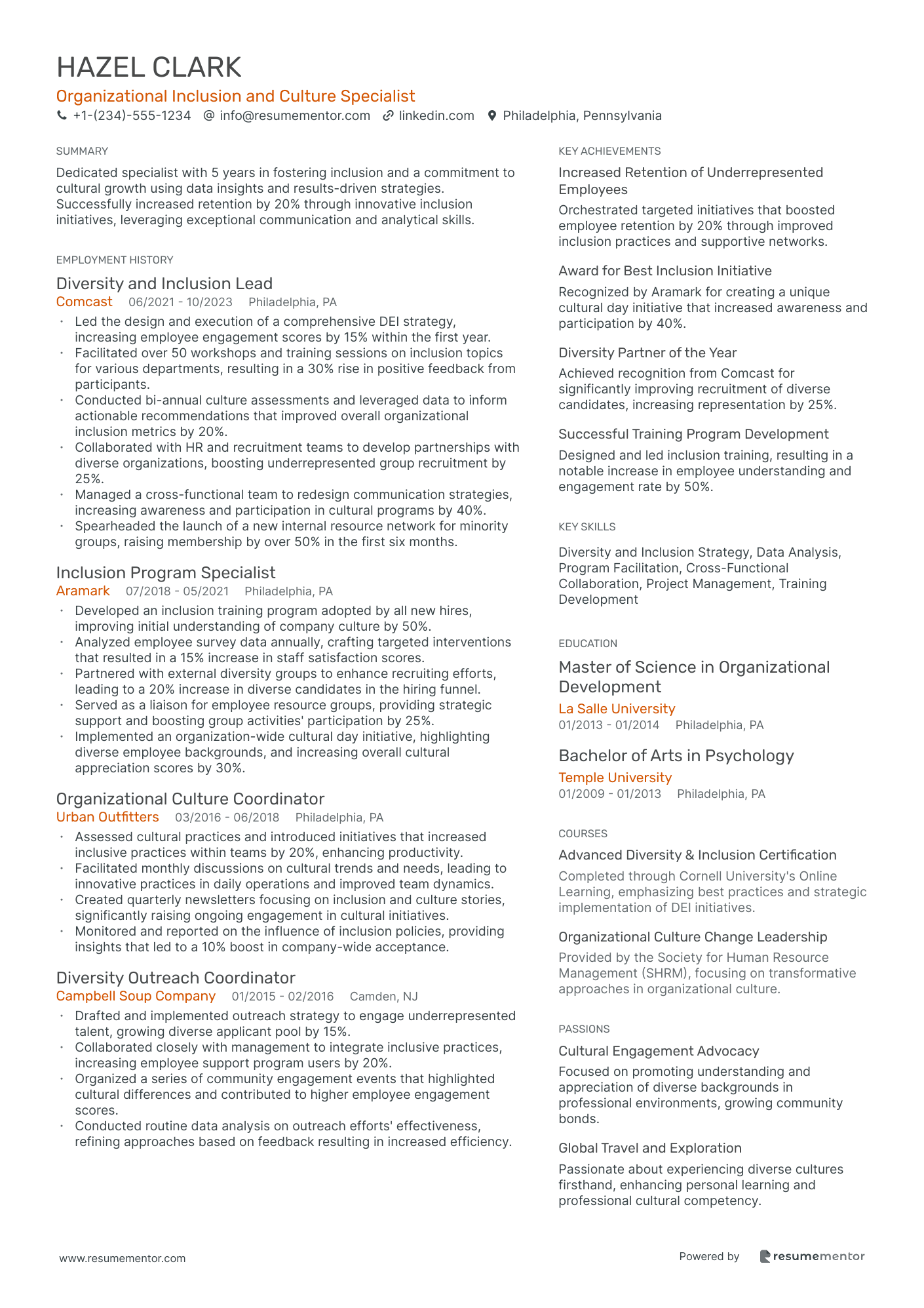 Organizational Inclusion and Culture Specialist