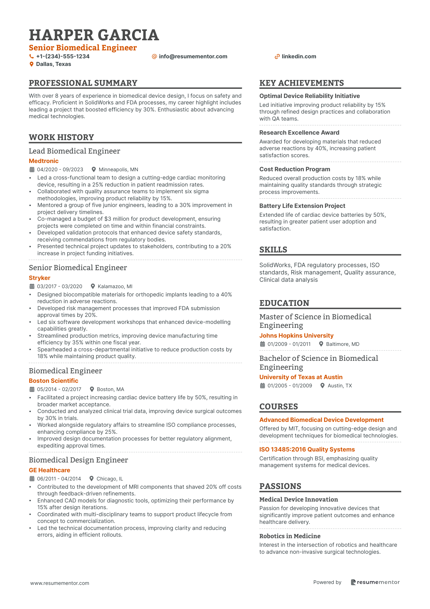 Senior Biomedical Engineer
