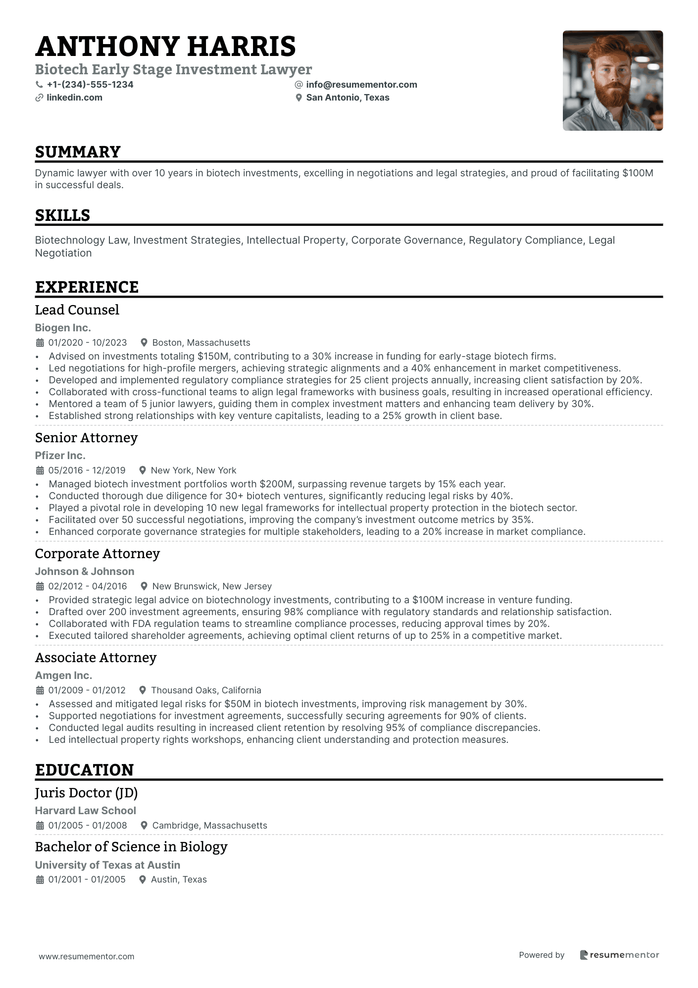 Biotech Early Stage Investment Lawyer