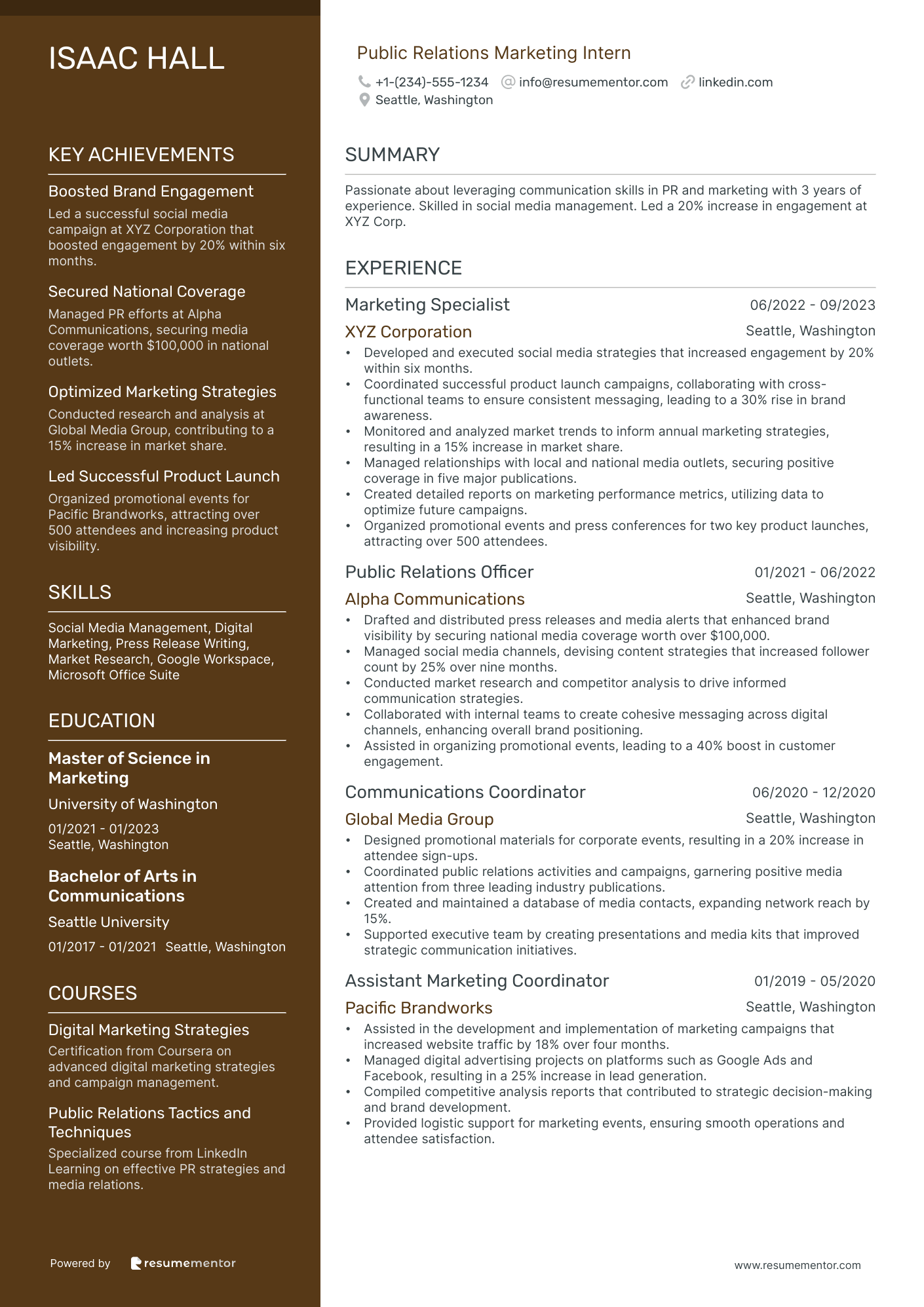 Public Relations Marketing Intern
