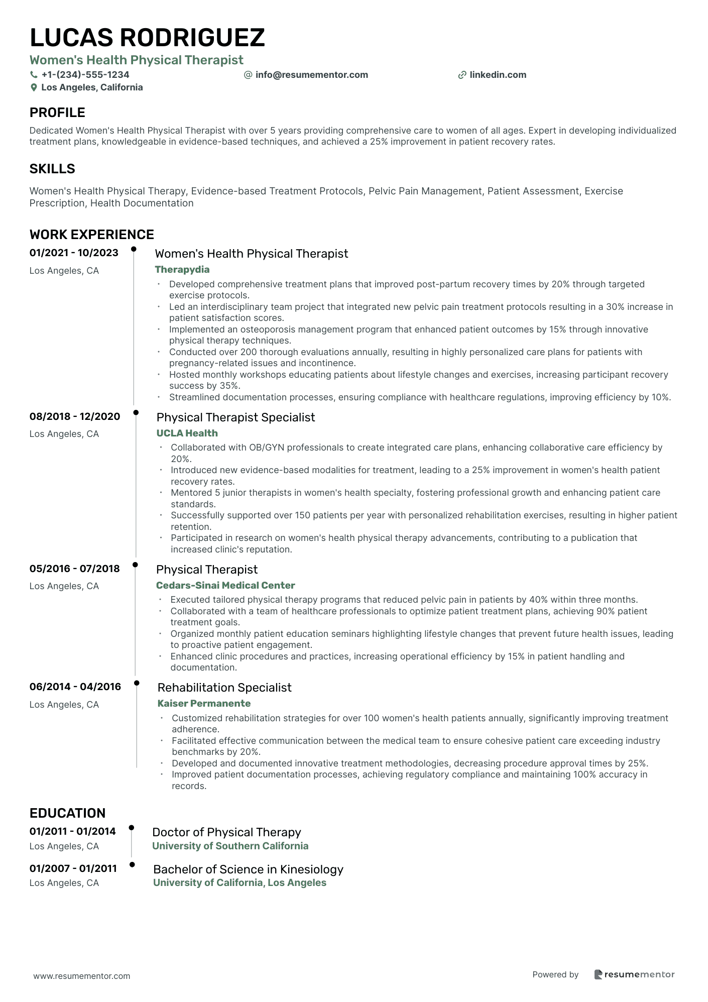 Women's Health Physical Therapist