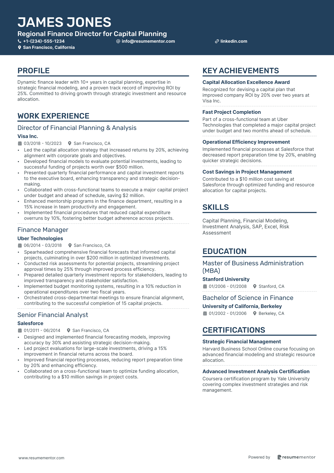Regional Finance Director for Capital Planning