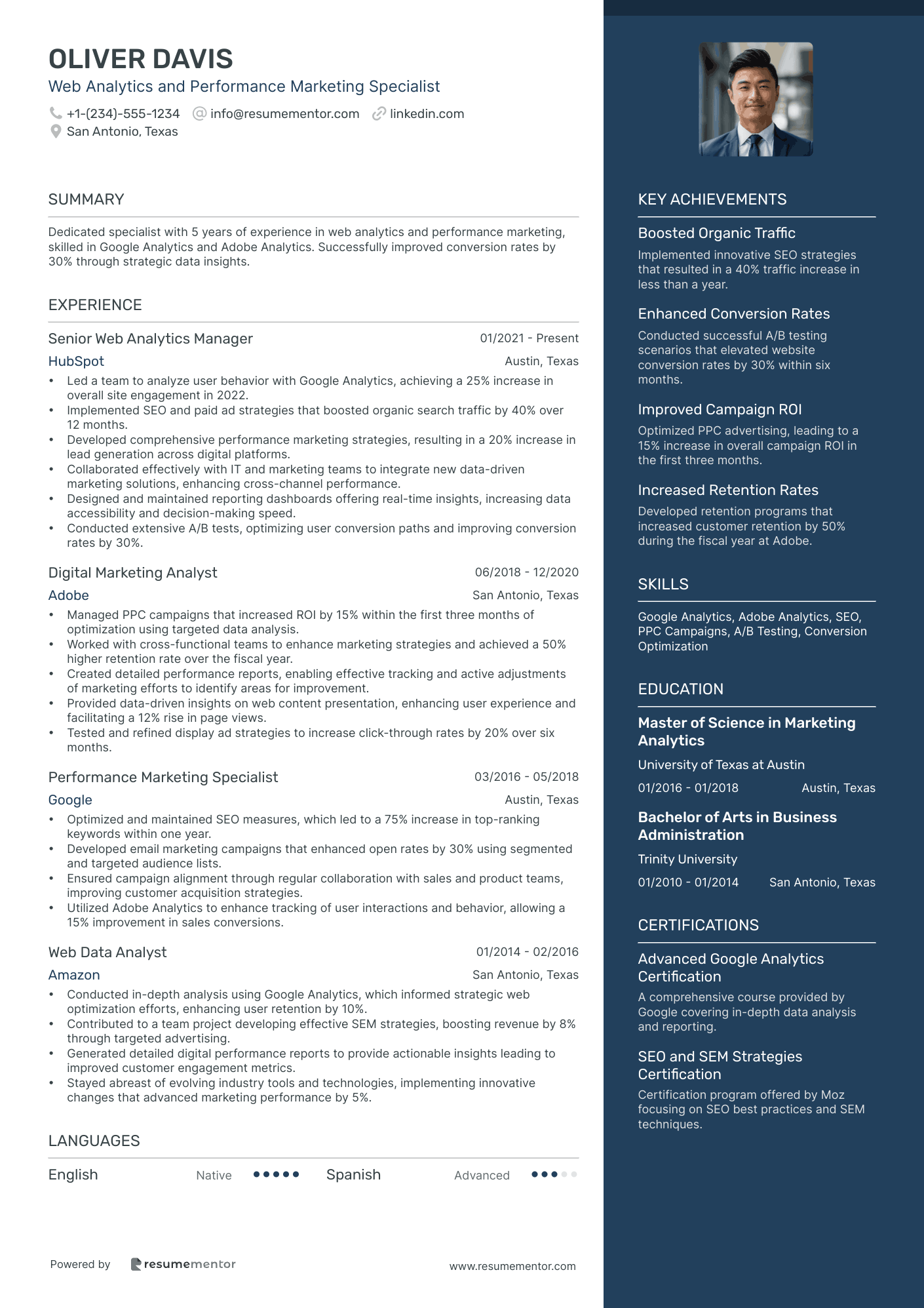 Web Analytics and Performance Marketing Specialist