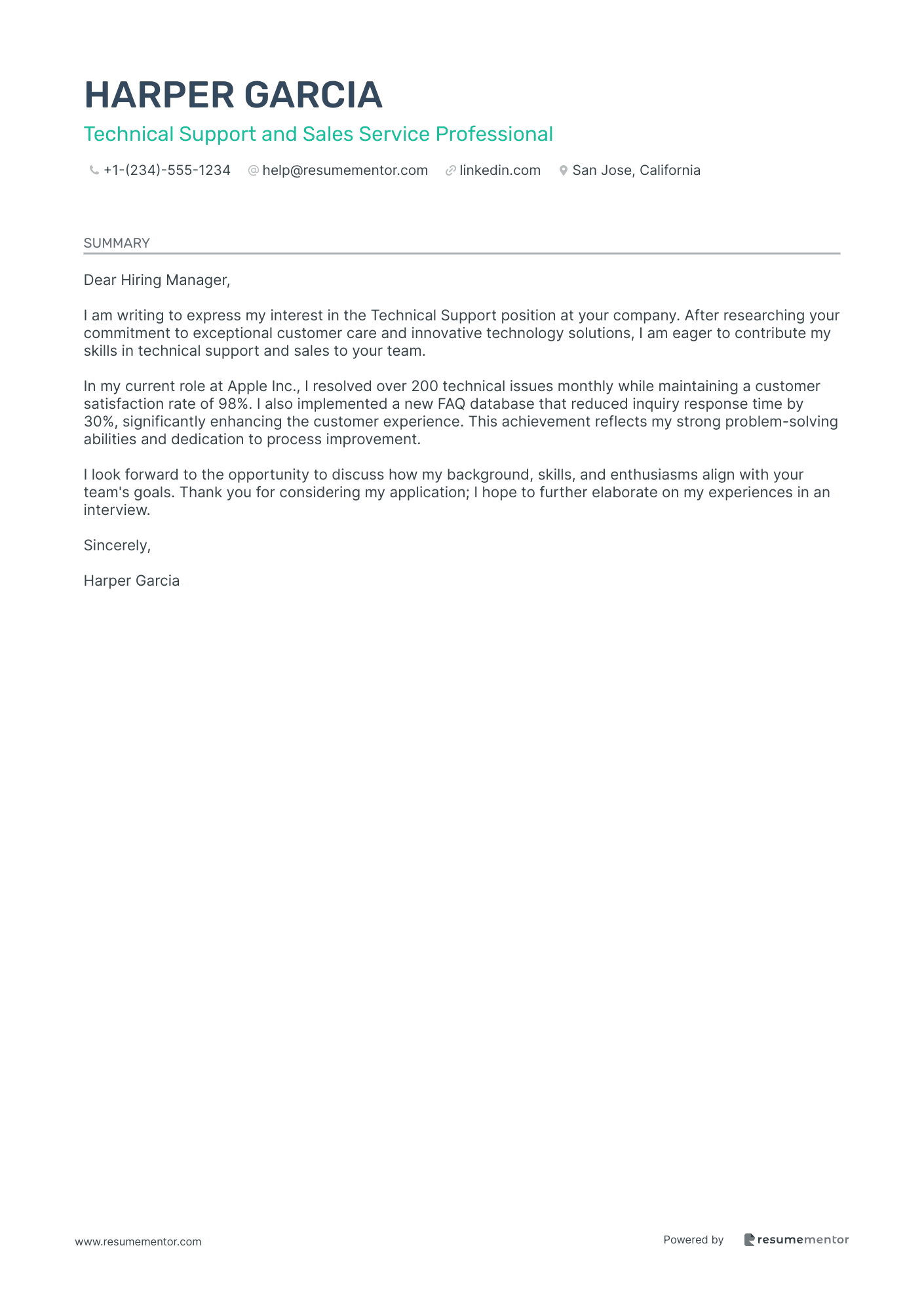 Technical Support and Sales Service Professional