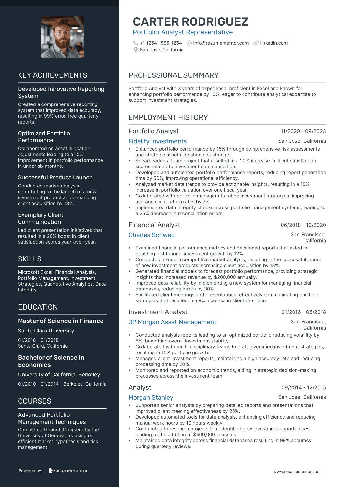 Portfolio Analyst Representative