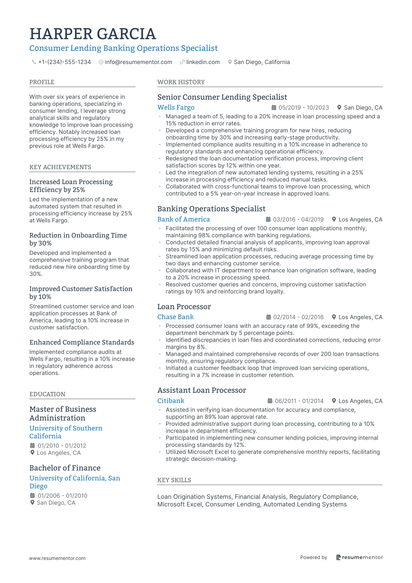 Consumer Lending Banking Operations Specialist