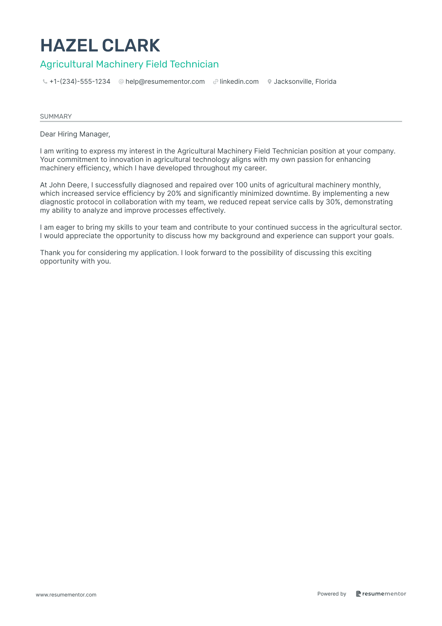 Agricultural Machinery Field Technician