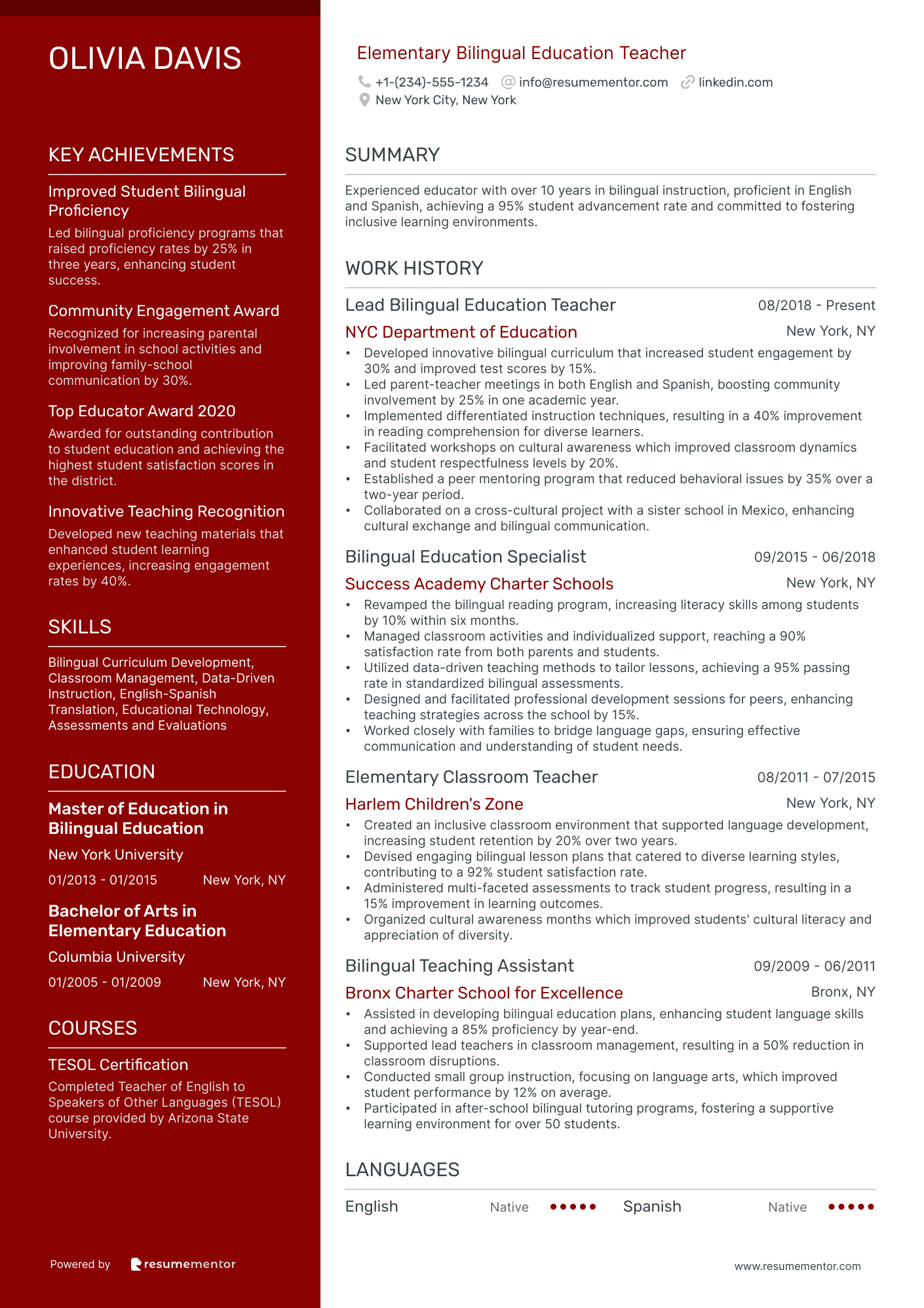 Elementary Bilingual Education Teacher