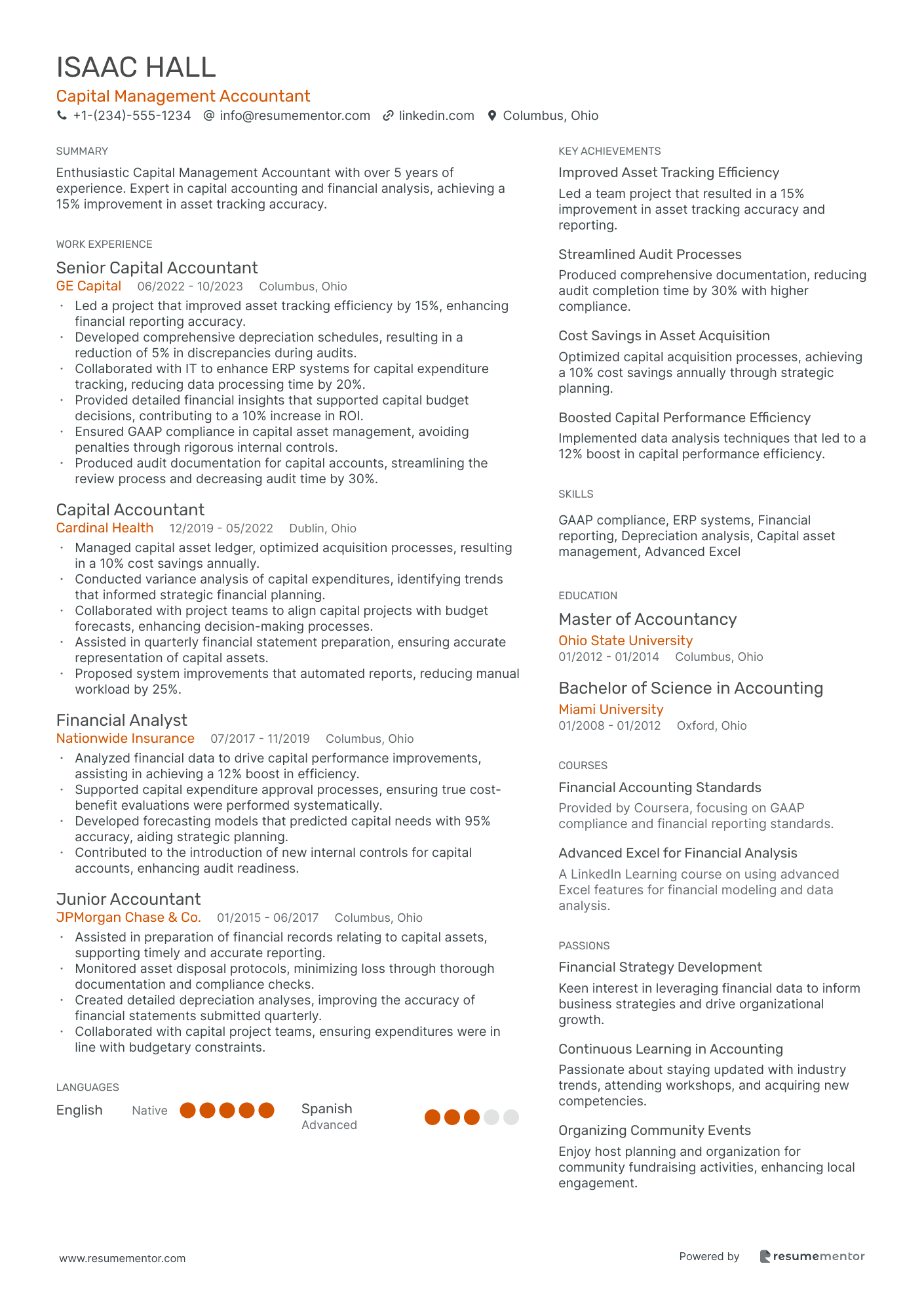 Capital Management Accountant