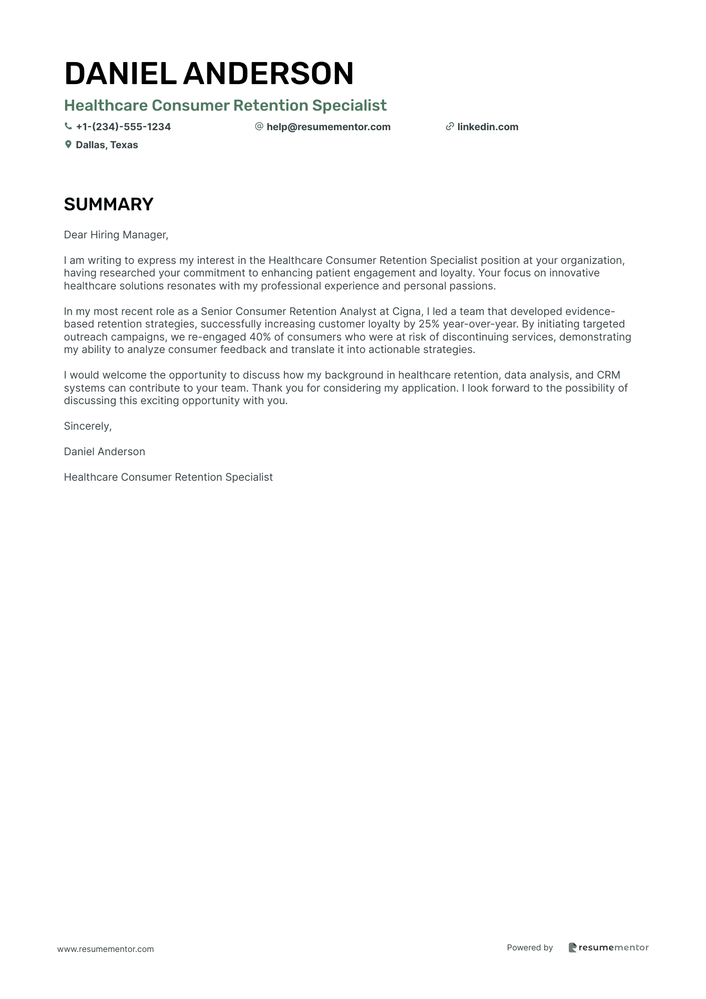 Healthcare Consumer Retention Specialist