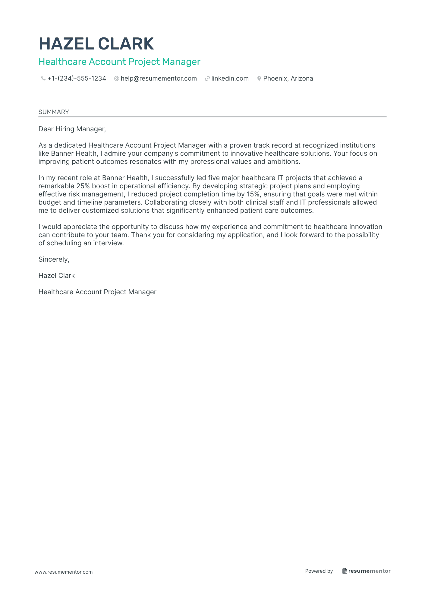 Healthcare Account Project Manager