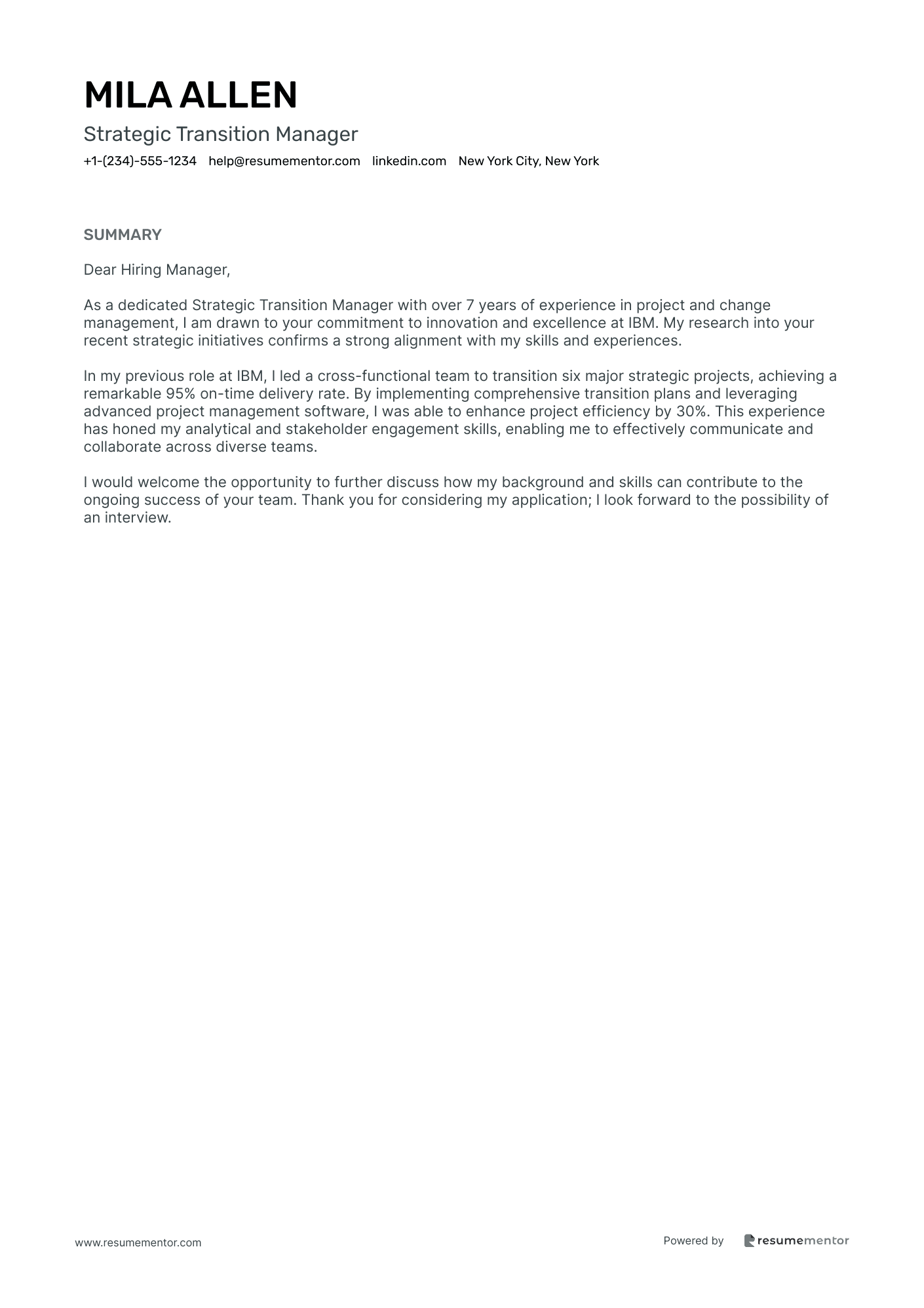 Strategic Transition Manager