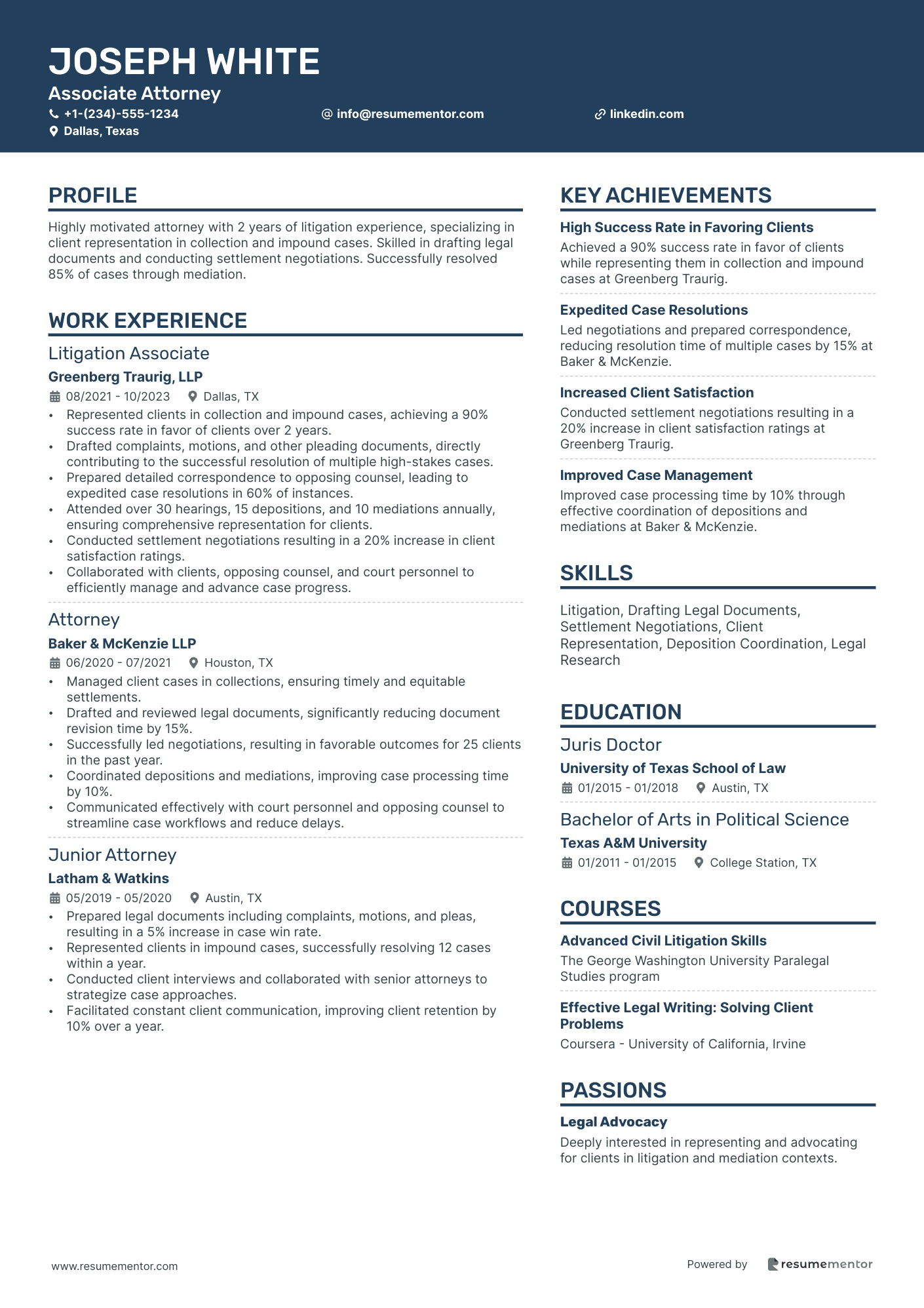 Attorney Associate Resume Securities Attorney Resume Example Free To