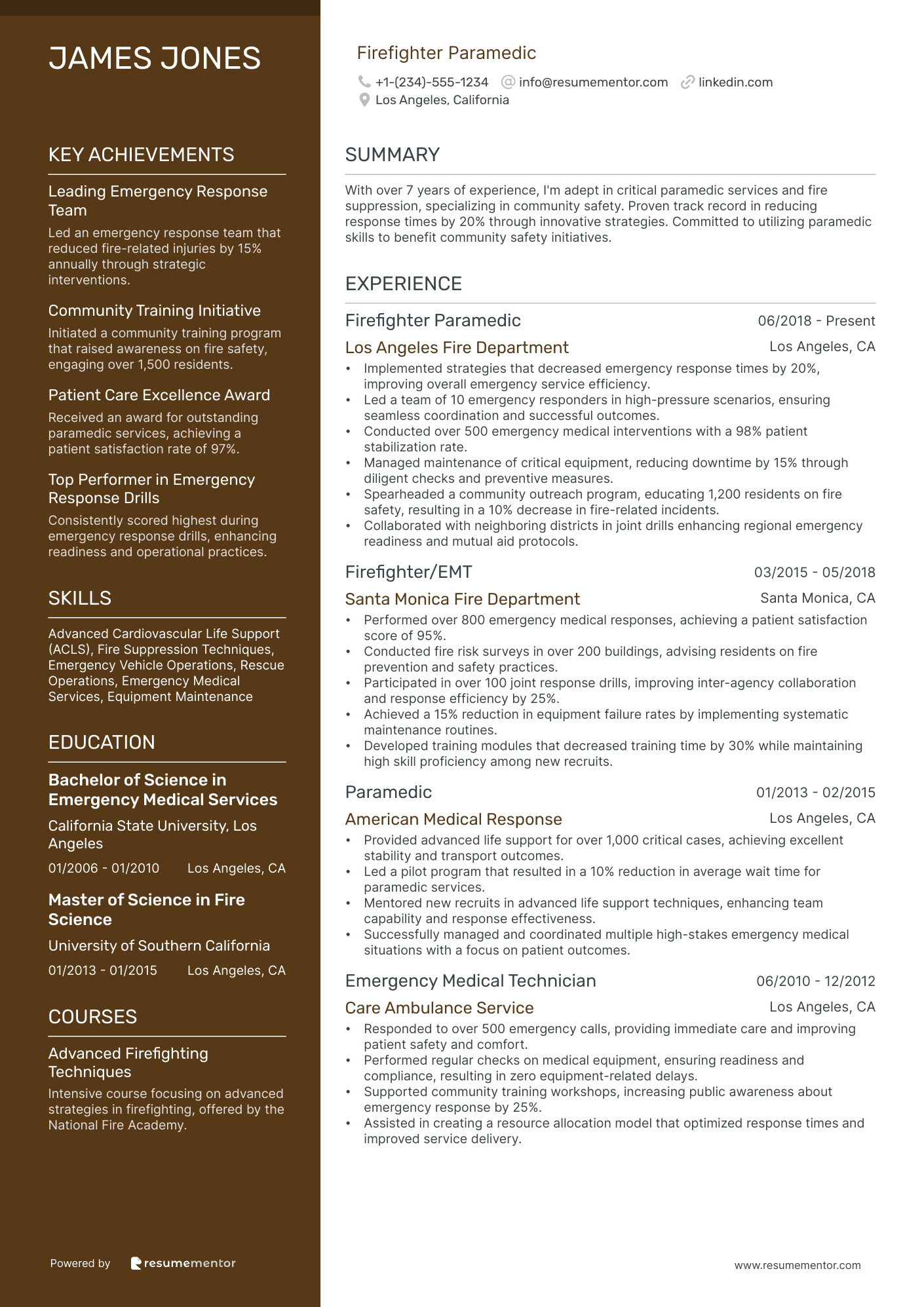 Firefighter Resume Examples - Free to Edit ATS-Friendly PDF - 2025, image size:1410x1995