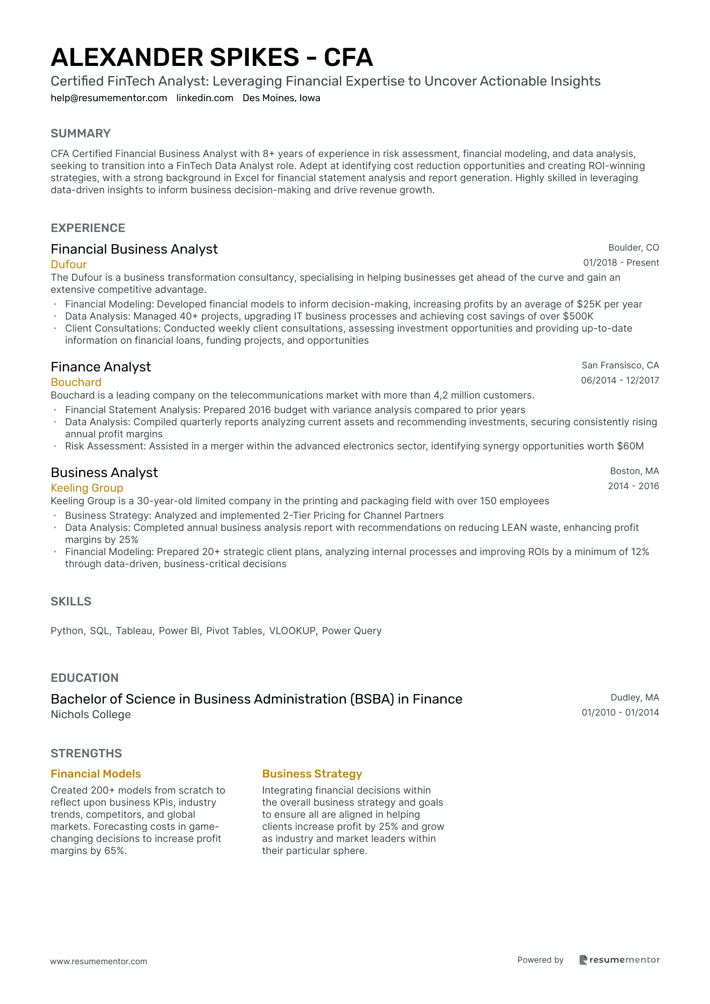 Resume Example Image