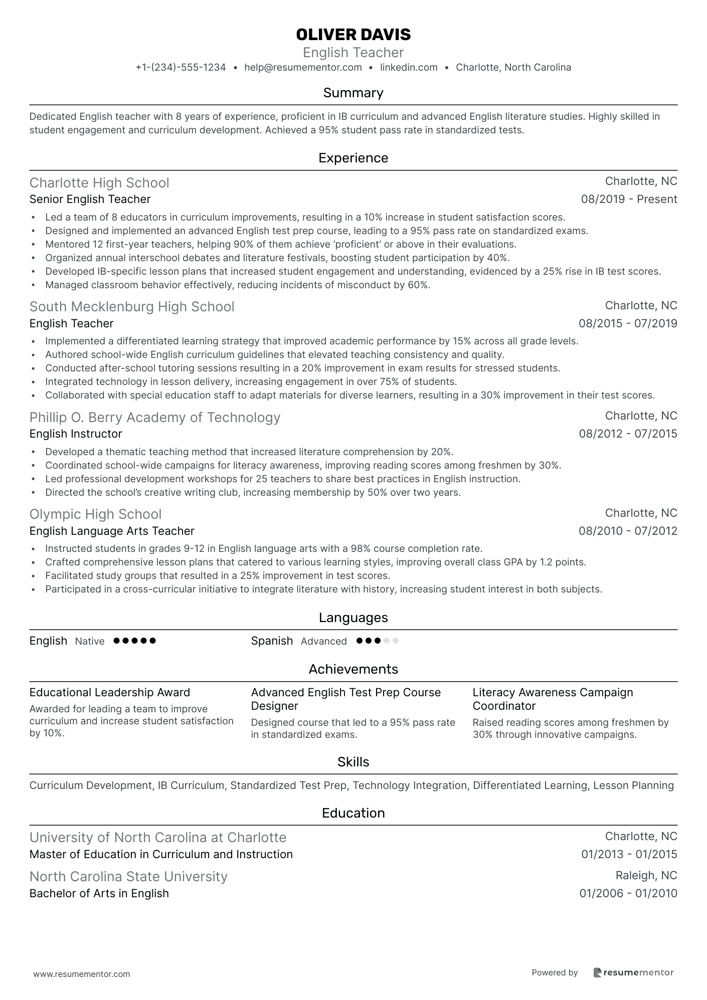 Resume Example Image