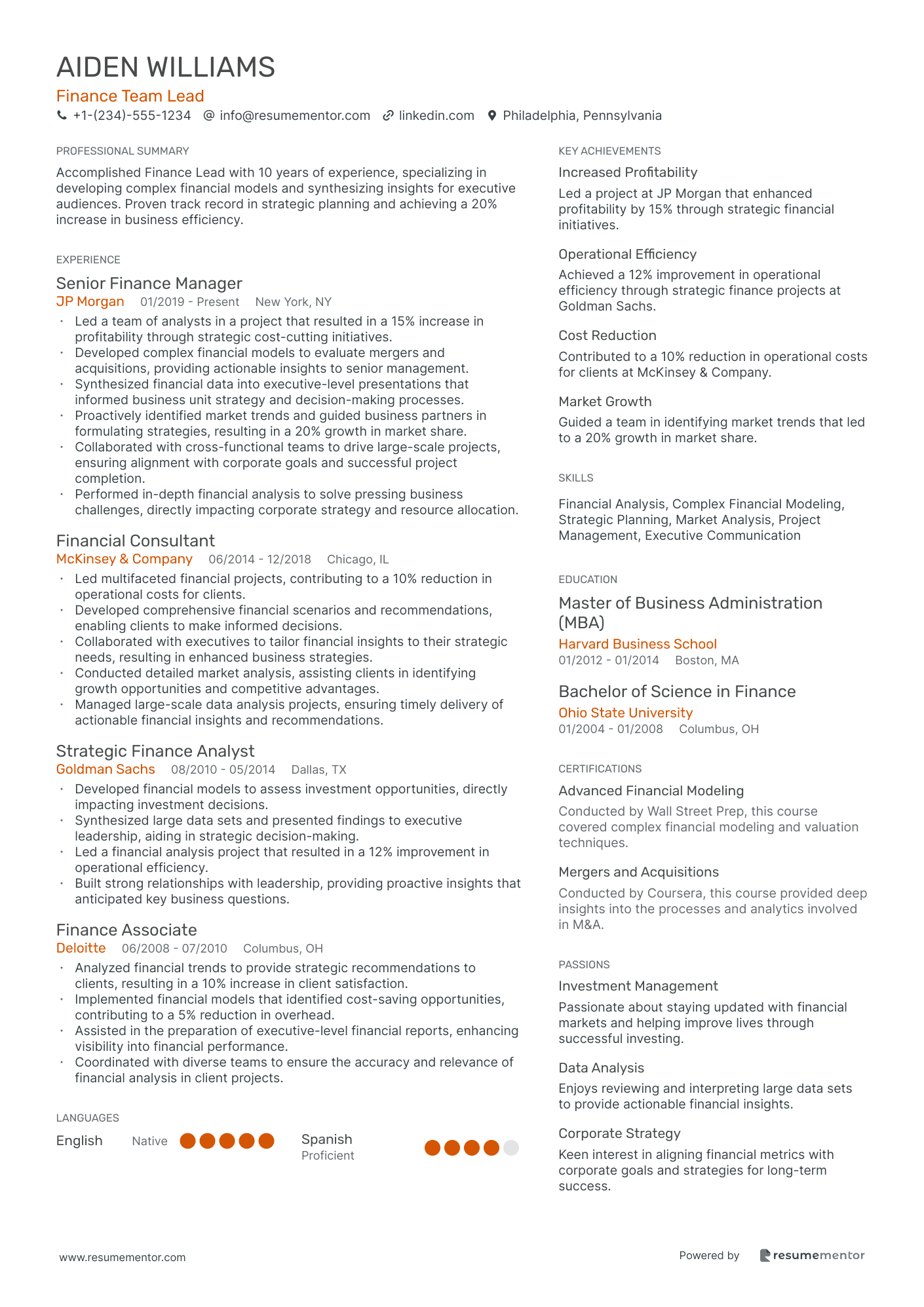 Resume Example Image