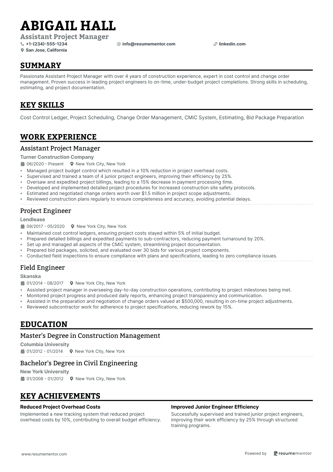 Resume Example Image