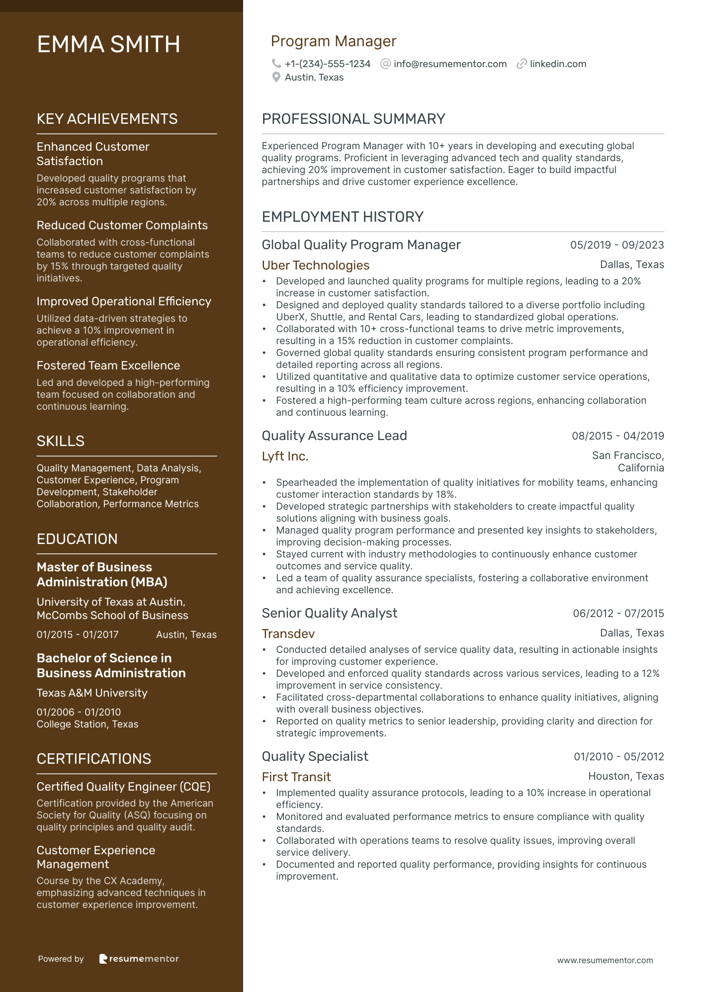 Resume Example Image