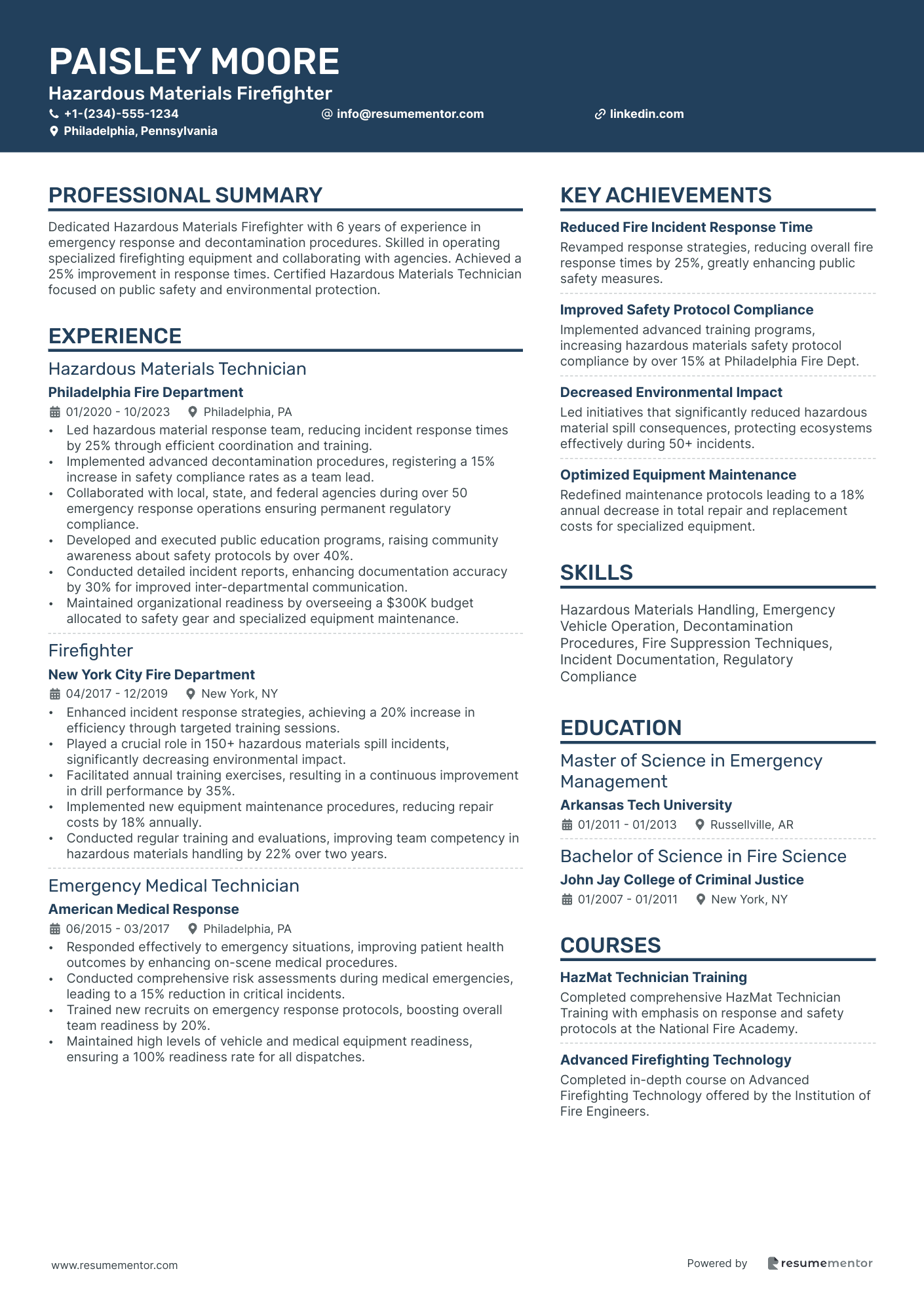 resume 2016 Fire Marshal | DOC, image size:1410x1995