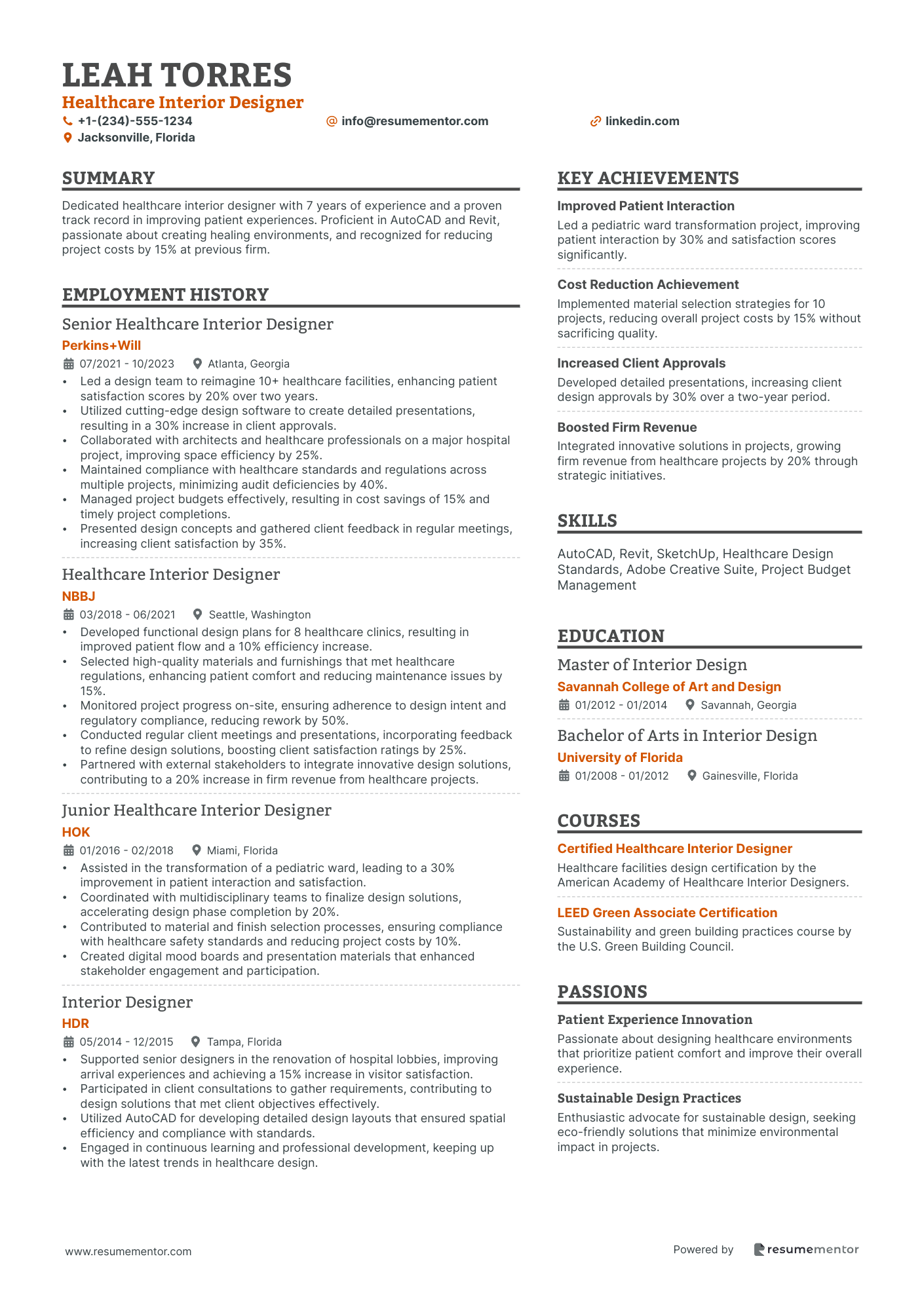 Best Interior Design Resumes